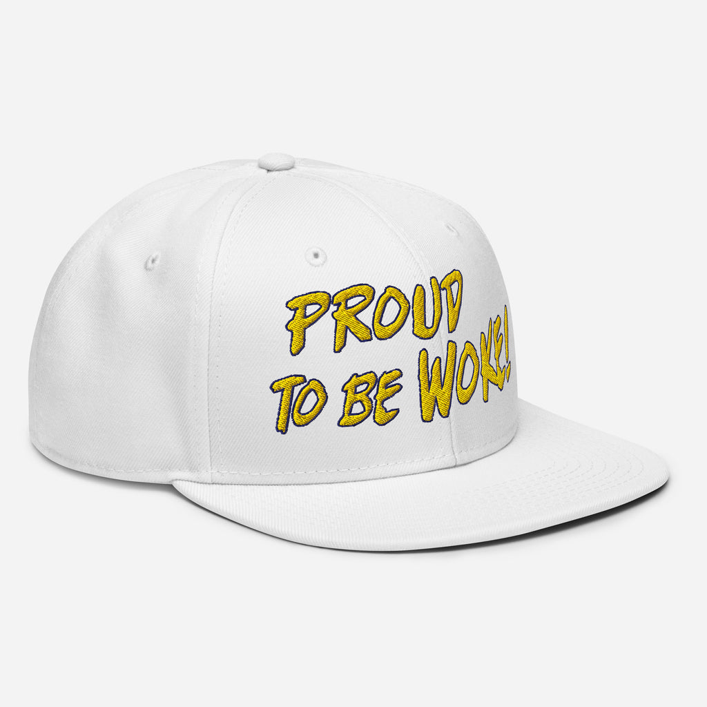 PROUD TO BE WOKE SNAPBACK CAP/white-front