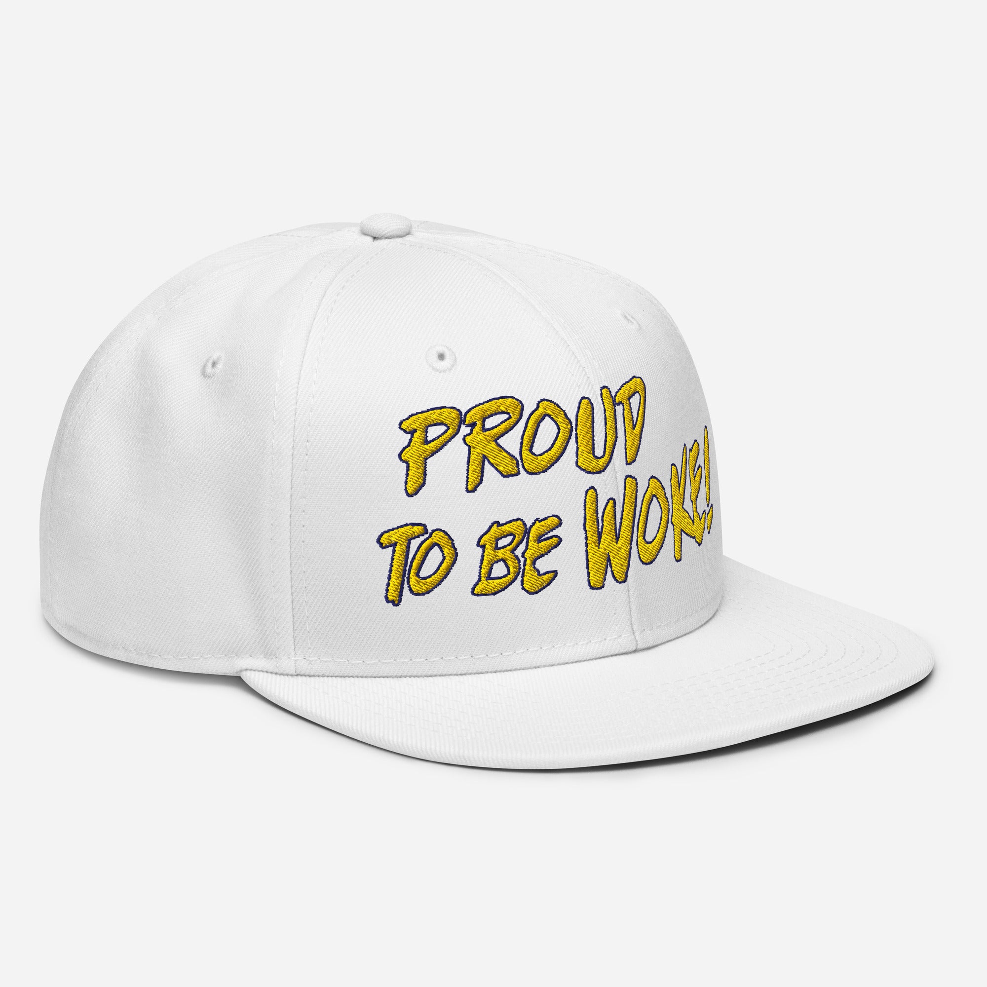 PROUD TO BE WOKE SNAPBACK CAP/white-front
