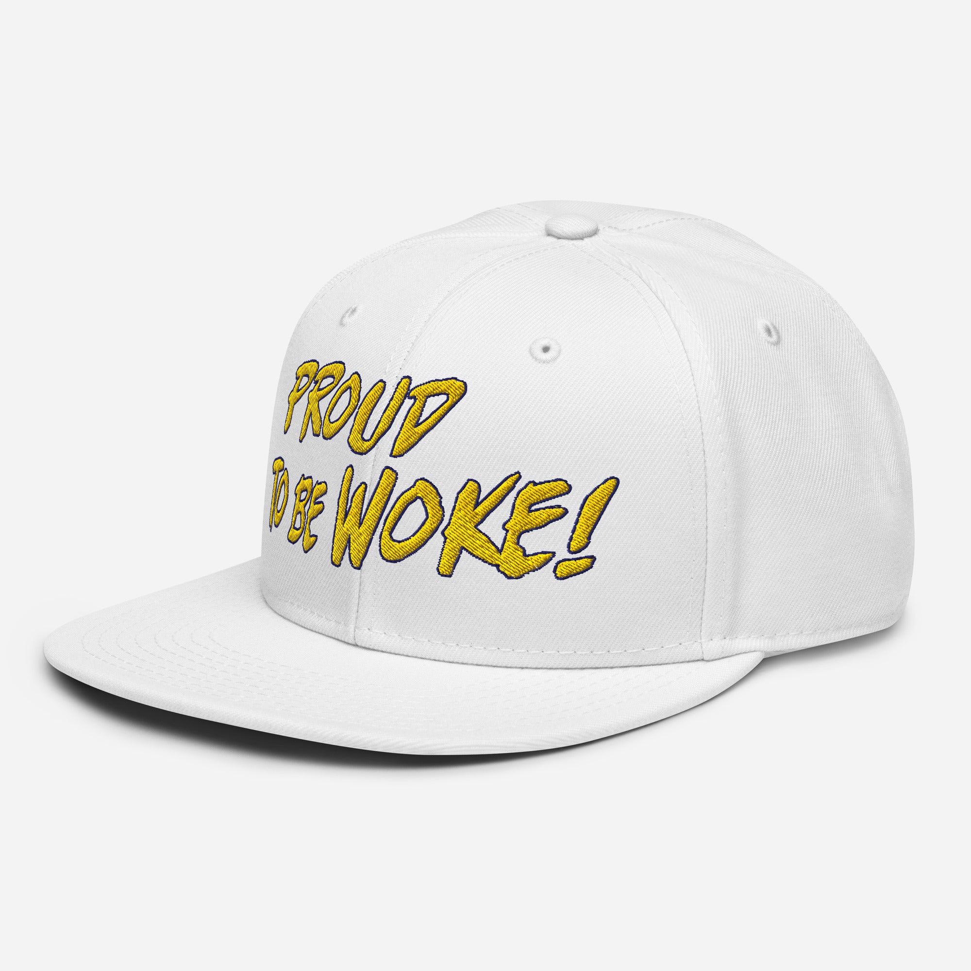 PROUD TO BE WOKE SNAPBACK CAP/white-left front