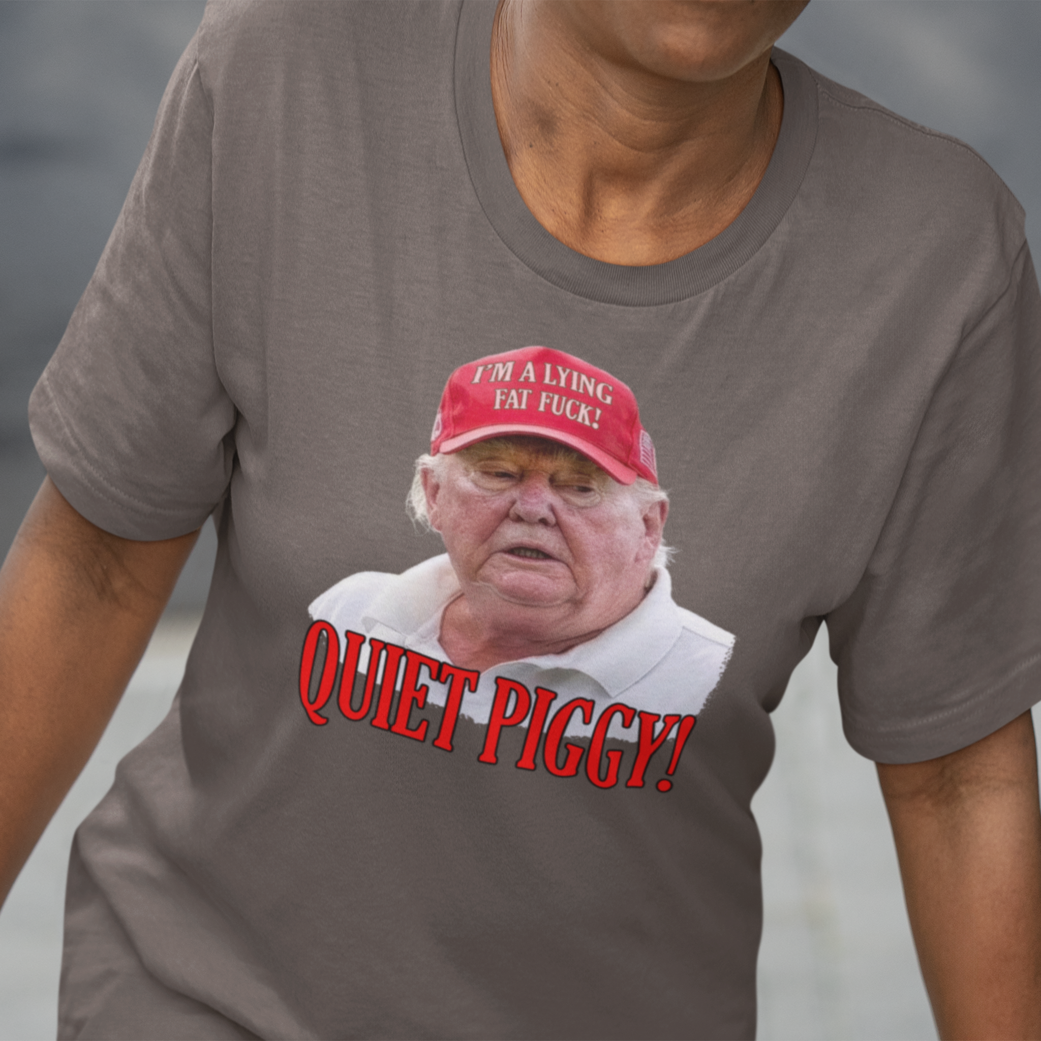 QUITE PIGGY T-SHIRT/BROWN