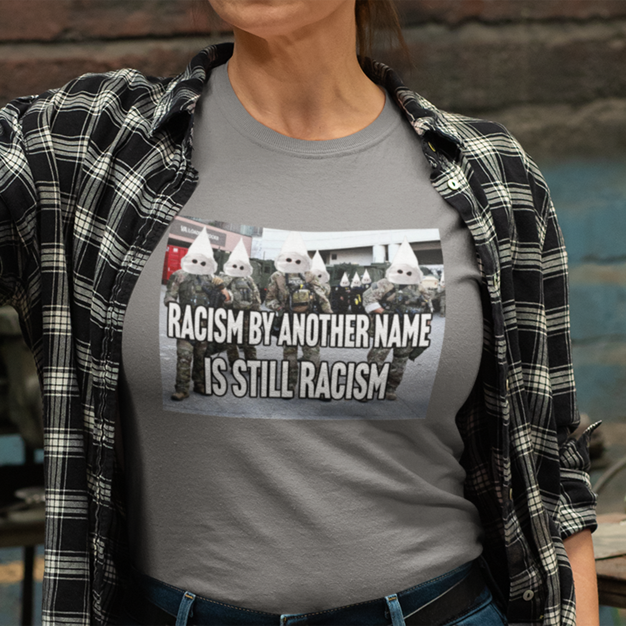 RACISM IS STILL RACISM T-SHIRT/DEEP HEATHER