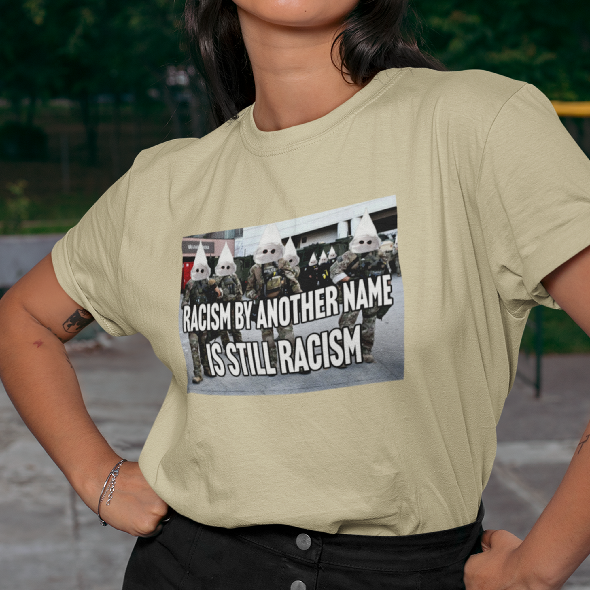 RACISM IS STILL RACISM T-SHIRT/NATURAL 