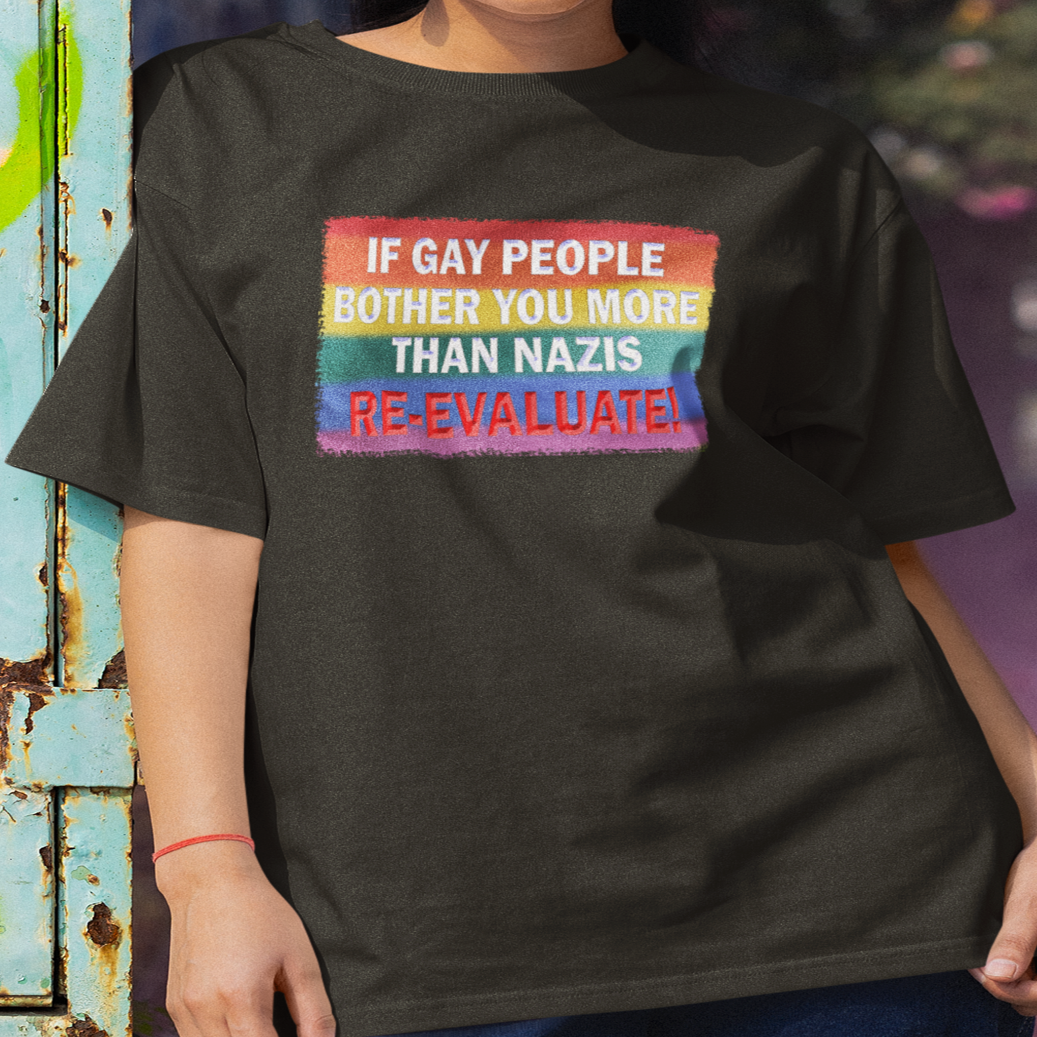 RE-EVALUATE T-SHIRT/BLACK