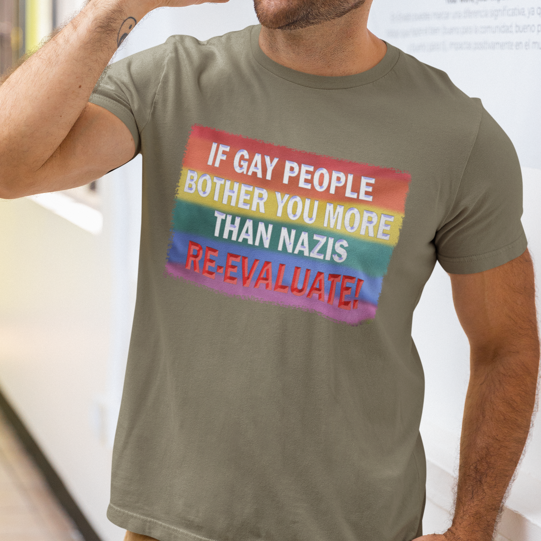RE-EVALUATE T-SHIRT/HEATHER OLIVE