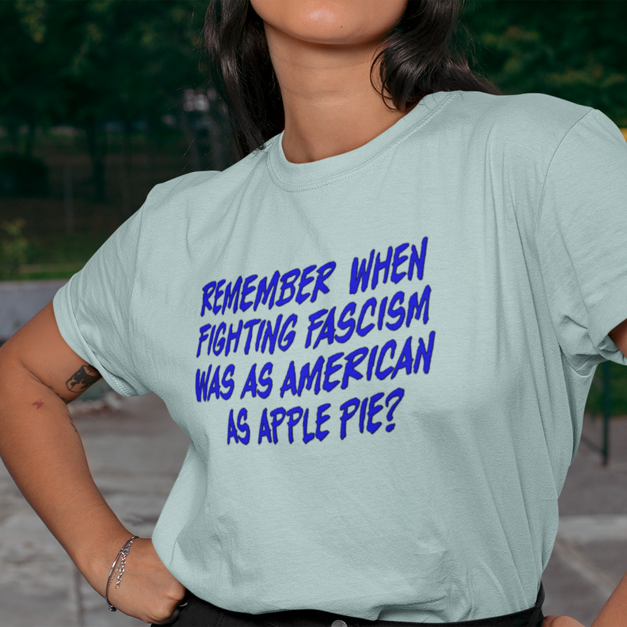 REMEMBER WHEN T-SHIRT/HEATHER ICE BLUE