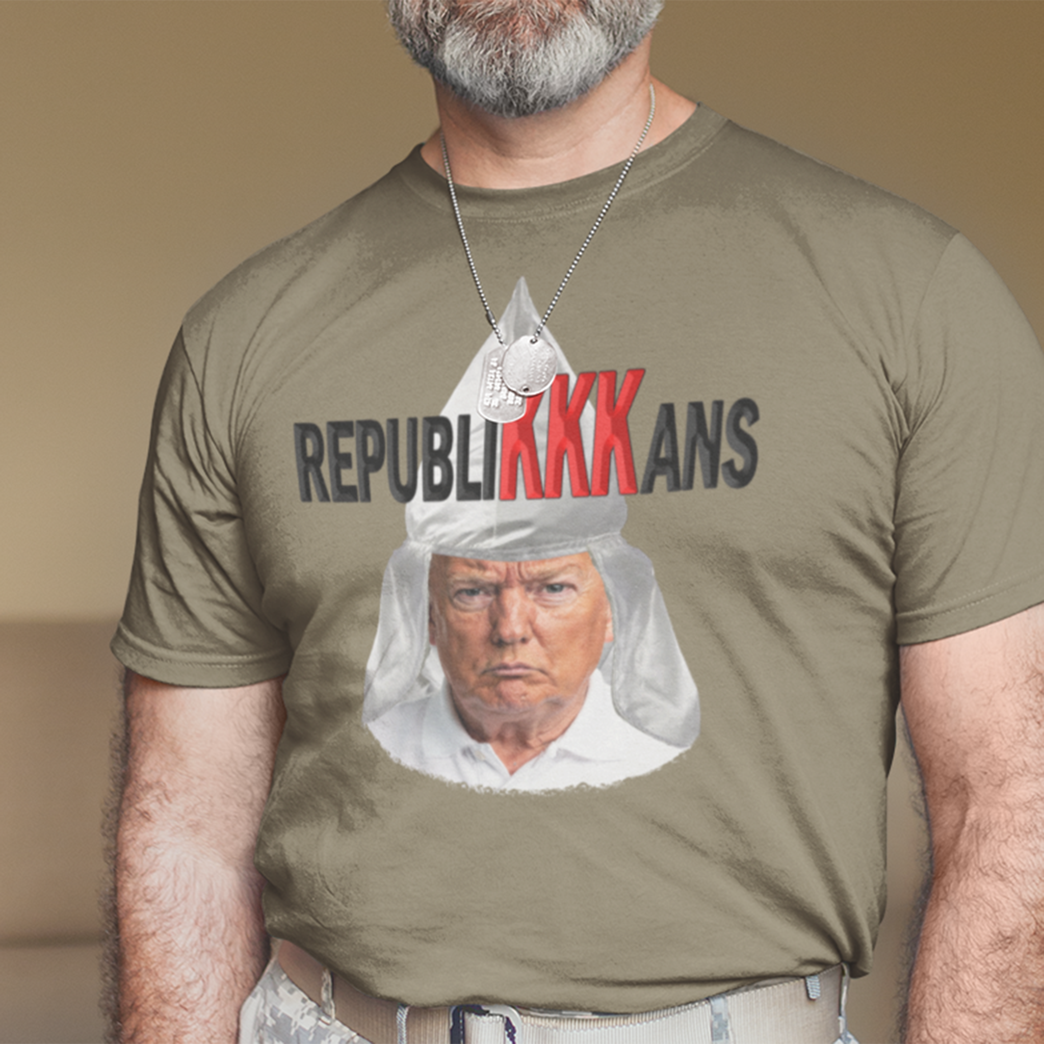 REPUBLIKKKANS T-SHIRT/HEATHER OLIVE