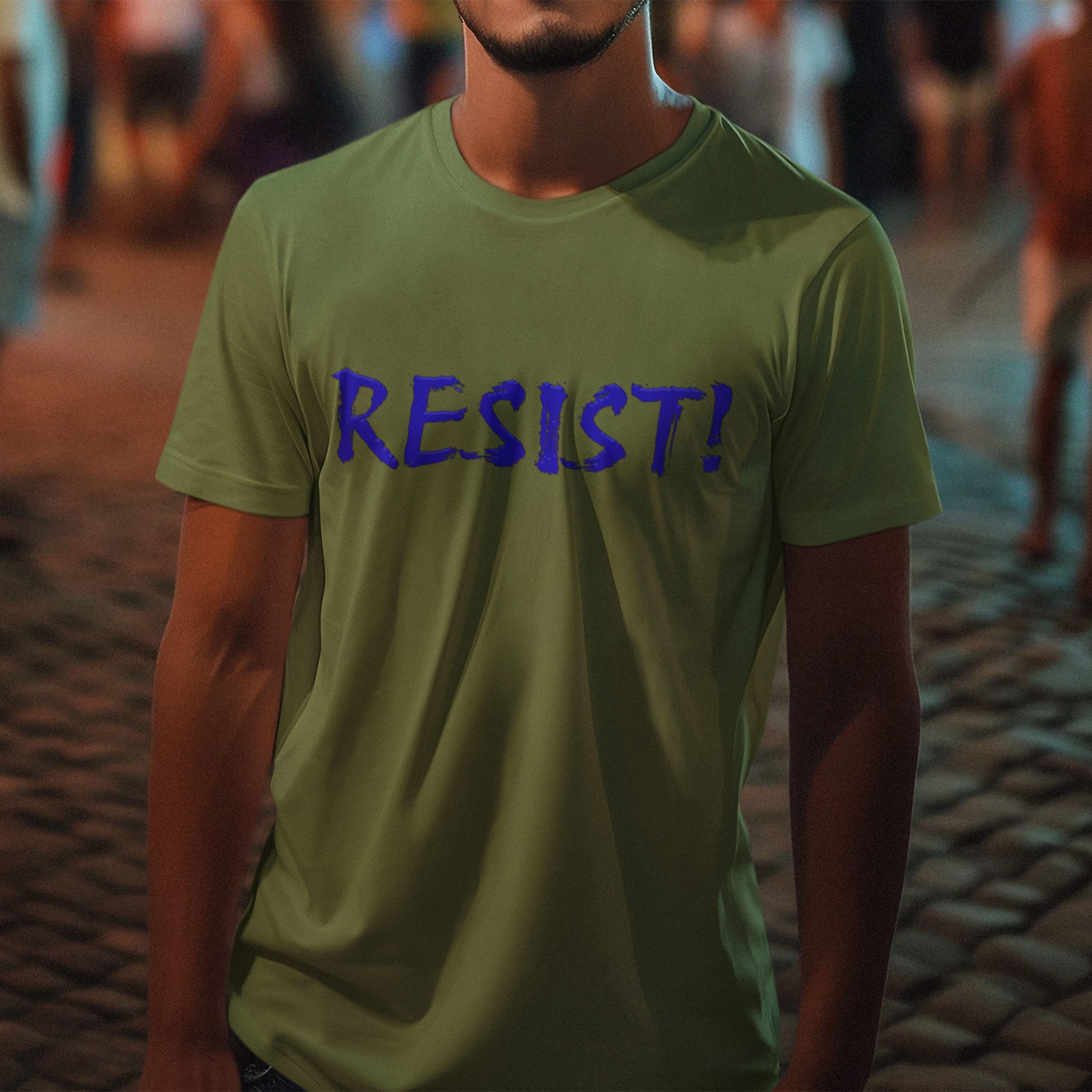 RESIST! T-SHIRT/HEATHER GREEN