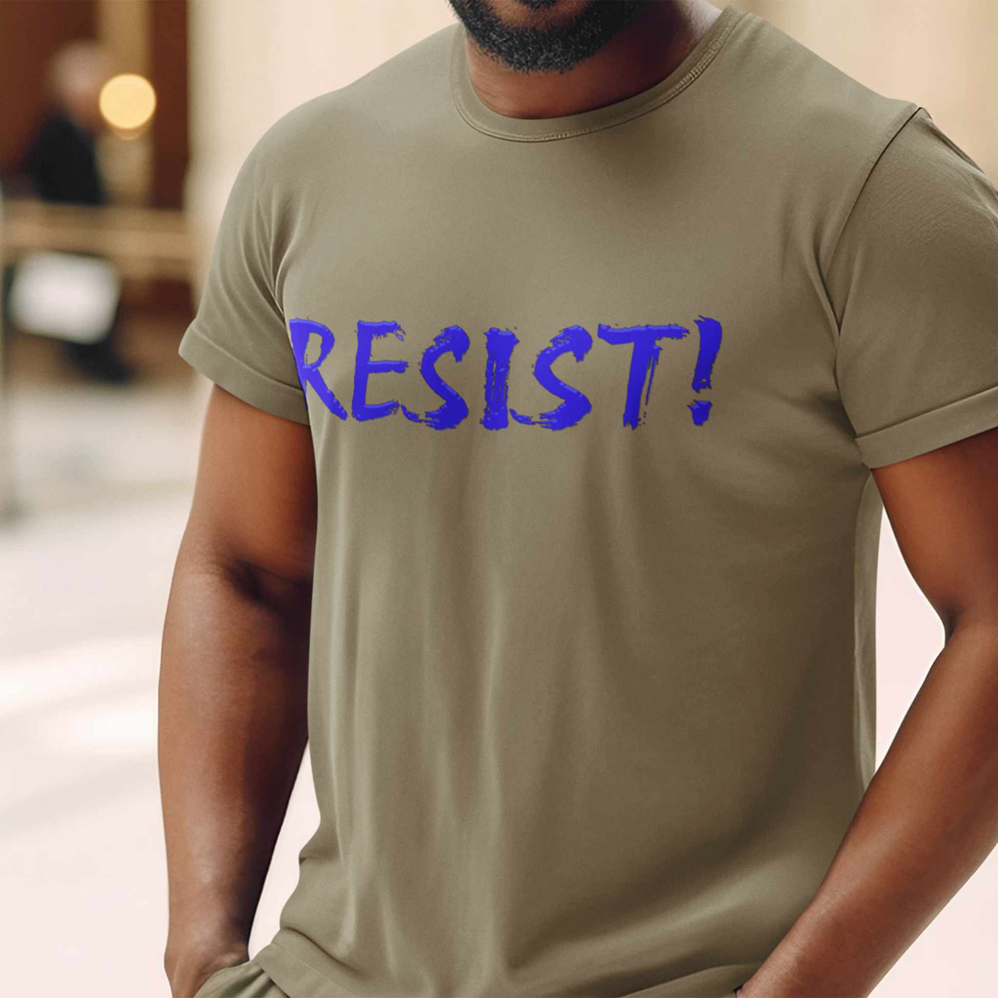RESIST! T-SHIRT/HEATHER OLIVE