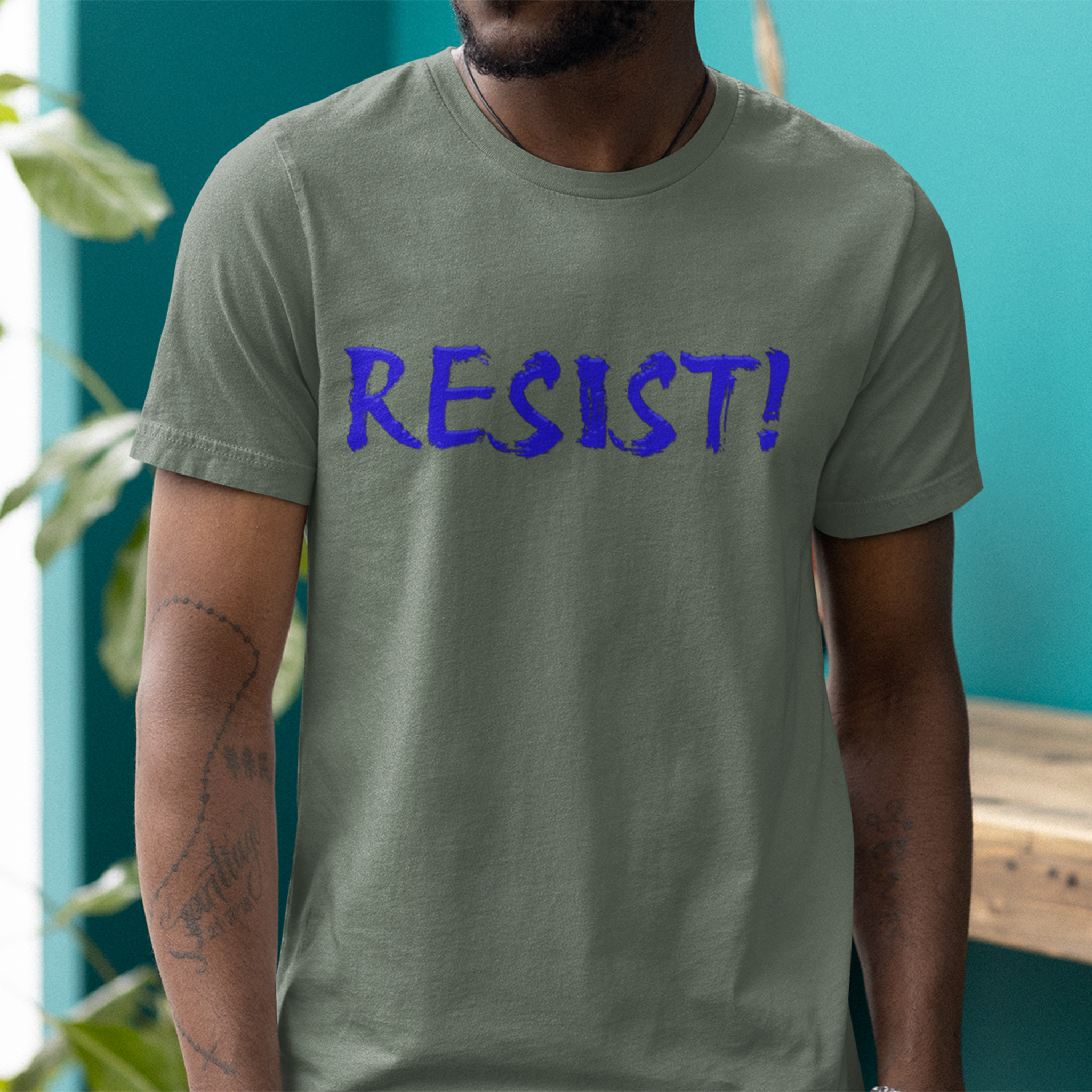 RESIST! T-SHIRT/MILITARY GREEN