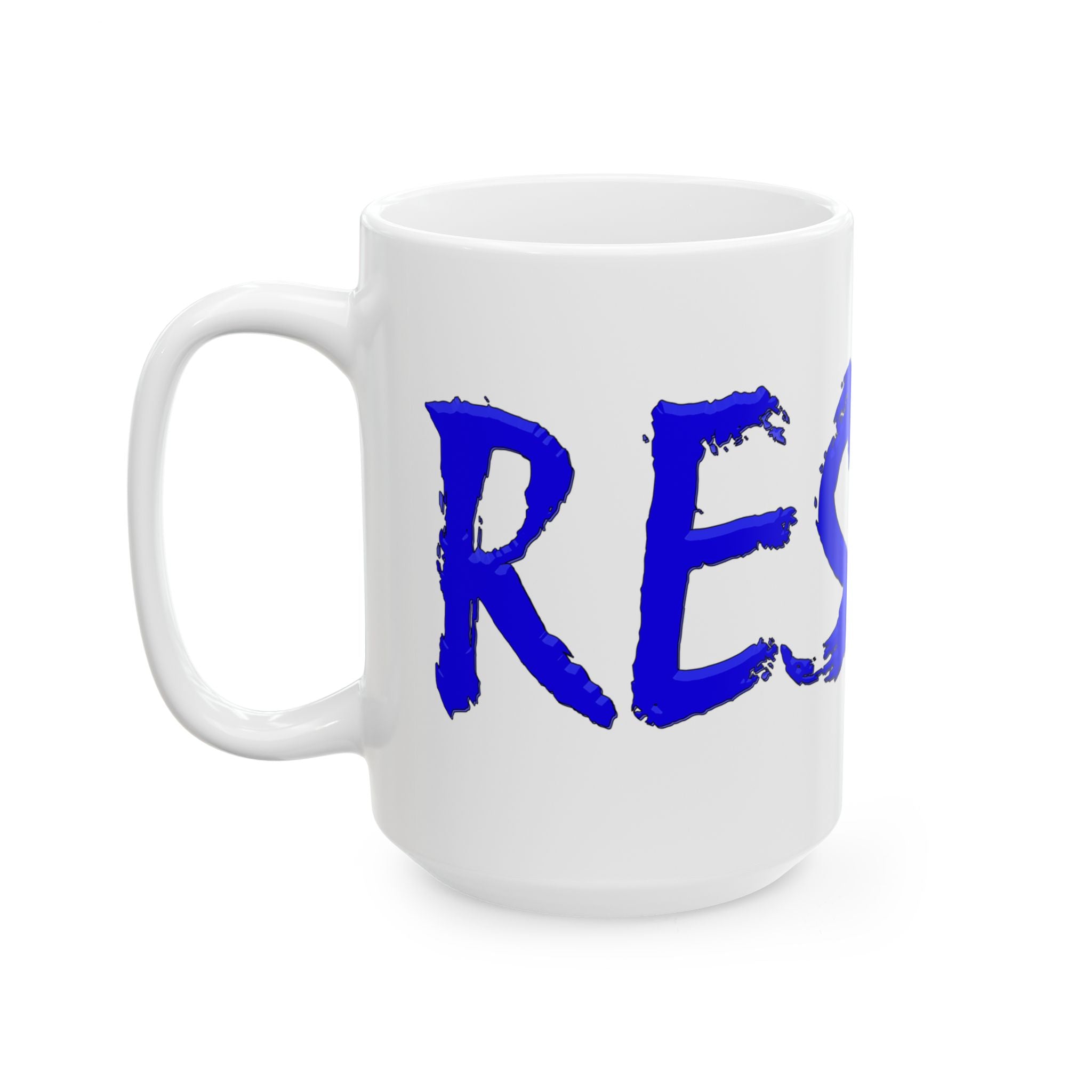 RESIST BLUE CERAMIC MUG/WHITE