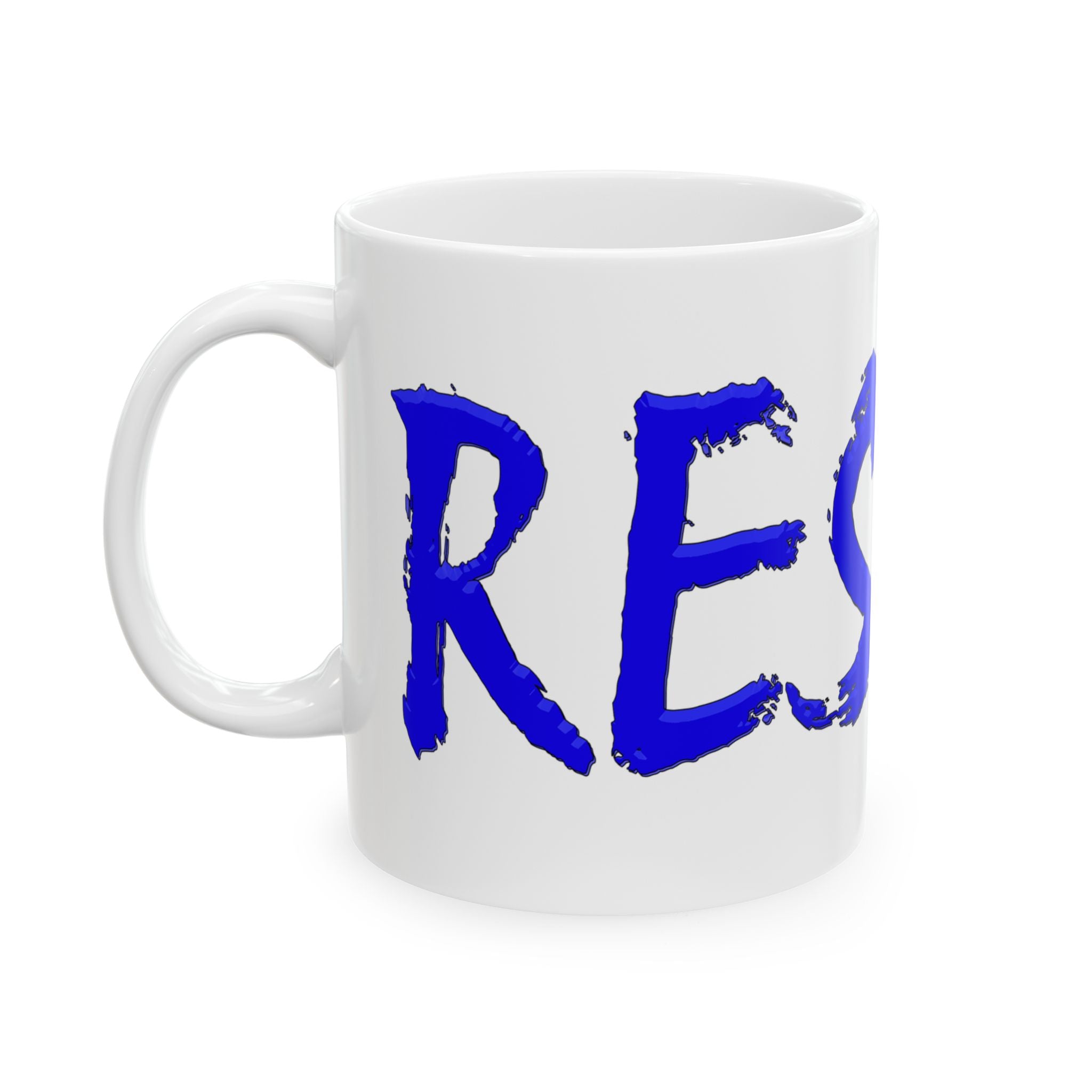 RESIST BLUE CERAMIC MUG/WHITE