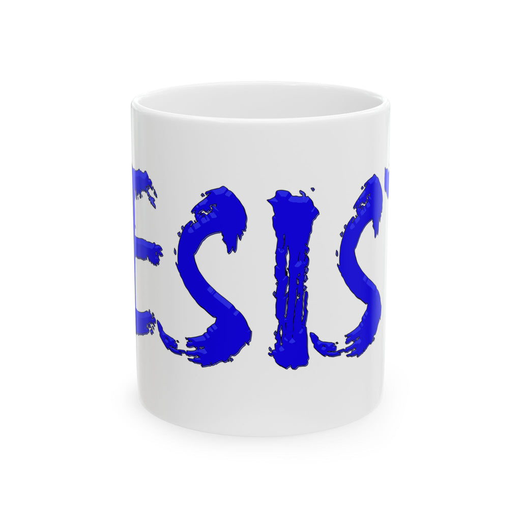 RESIST BLUE CERAMIC MUG/WHITE