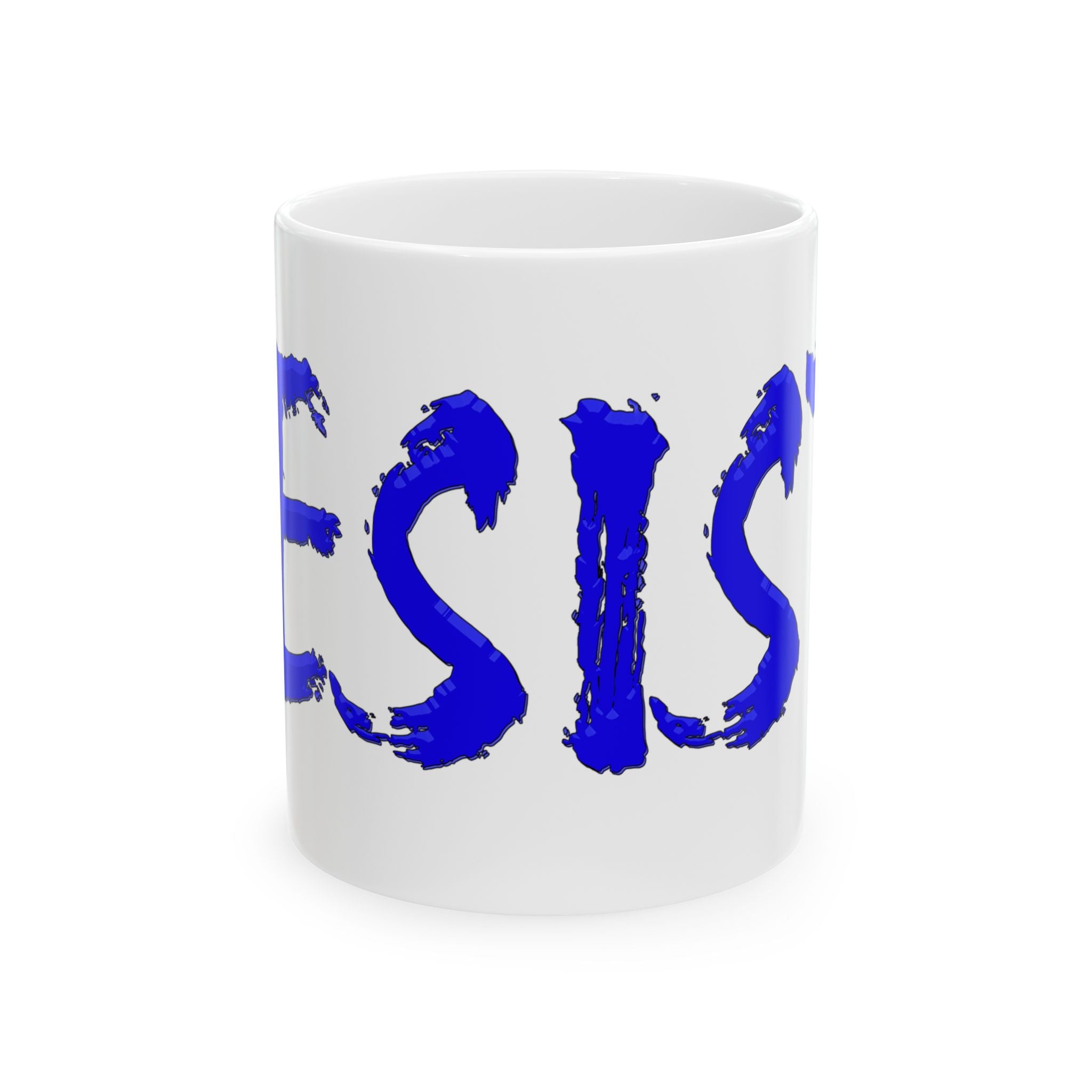 RESIST BLUE CERAMIC MUG/WHITE