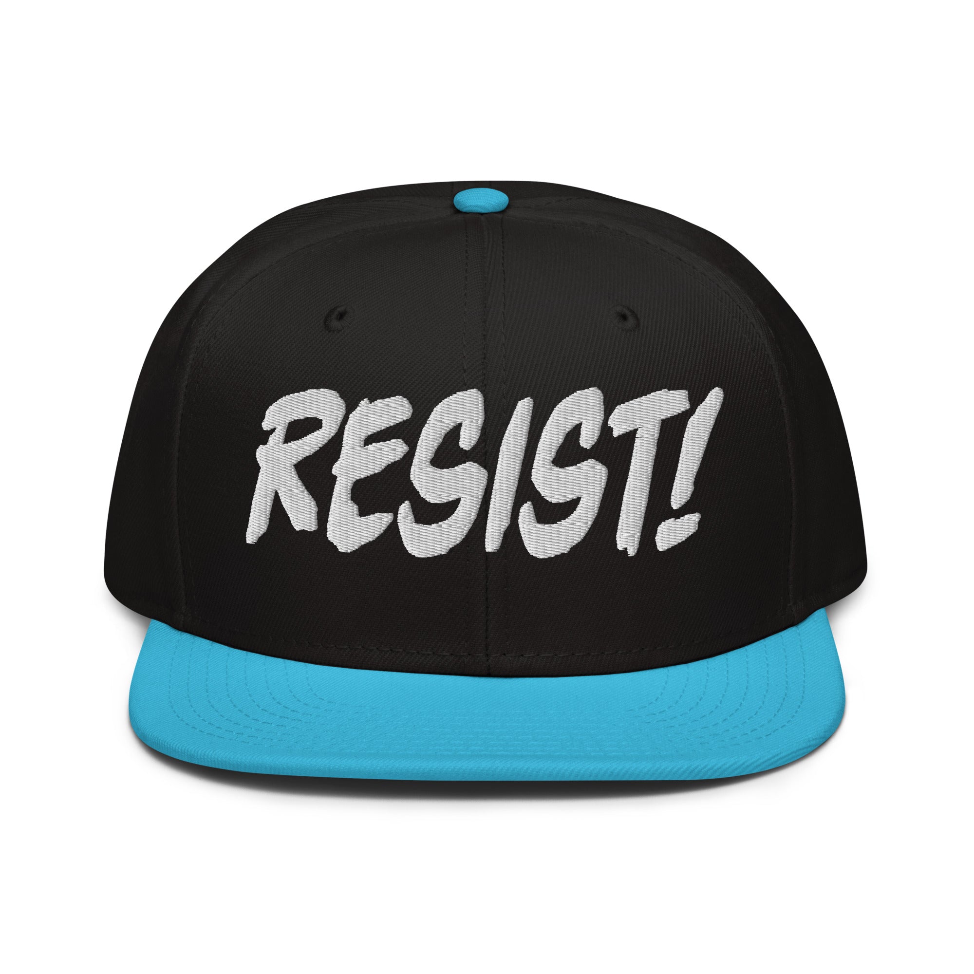 RESIST! SNAPBACK CAP/Aqua blue/Black/Black