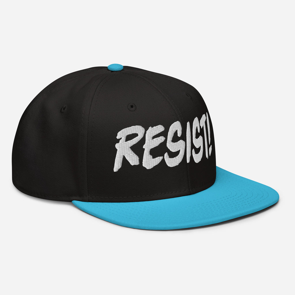 RESIST! SNAPBACK CAP/Aqua blue/Black/Black