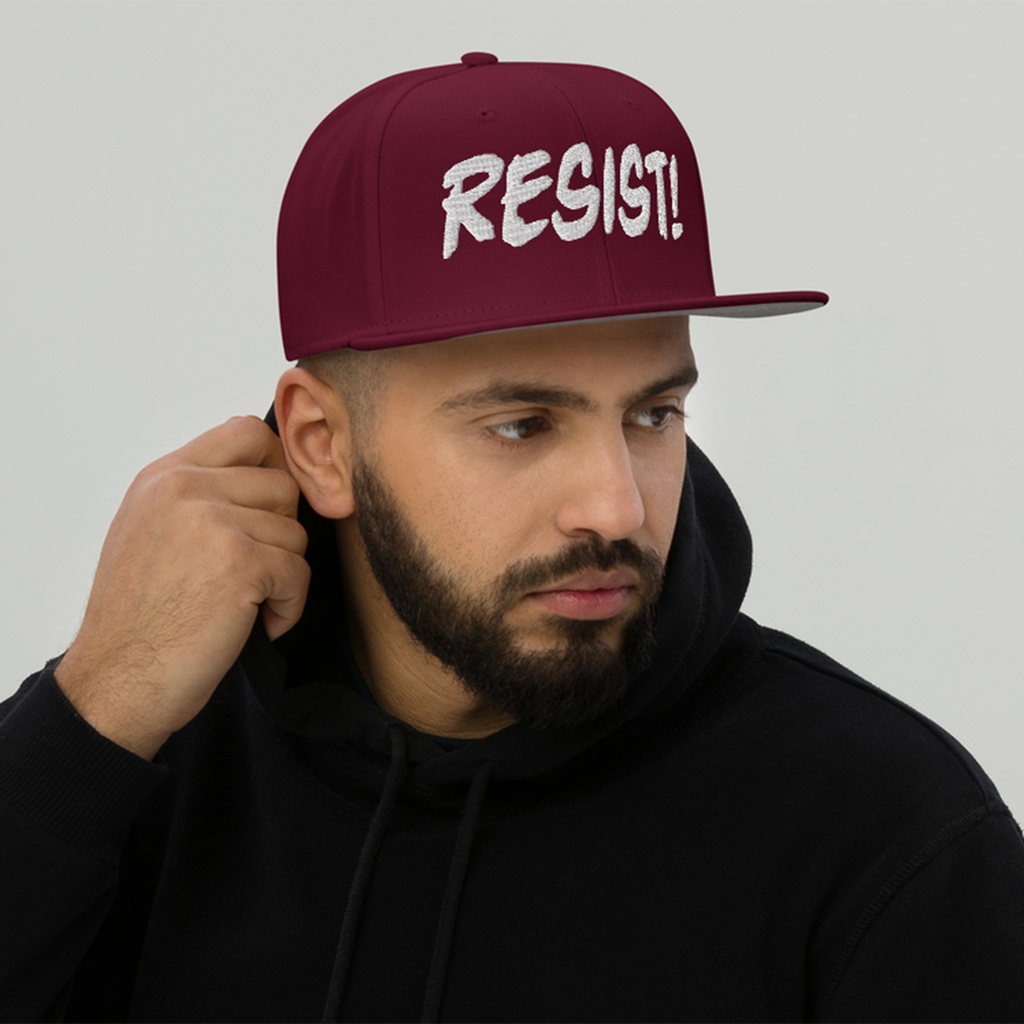 RESIST! SNAPBACK CAP/Burgundy maroon