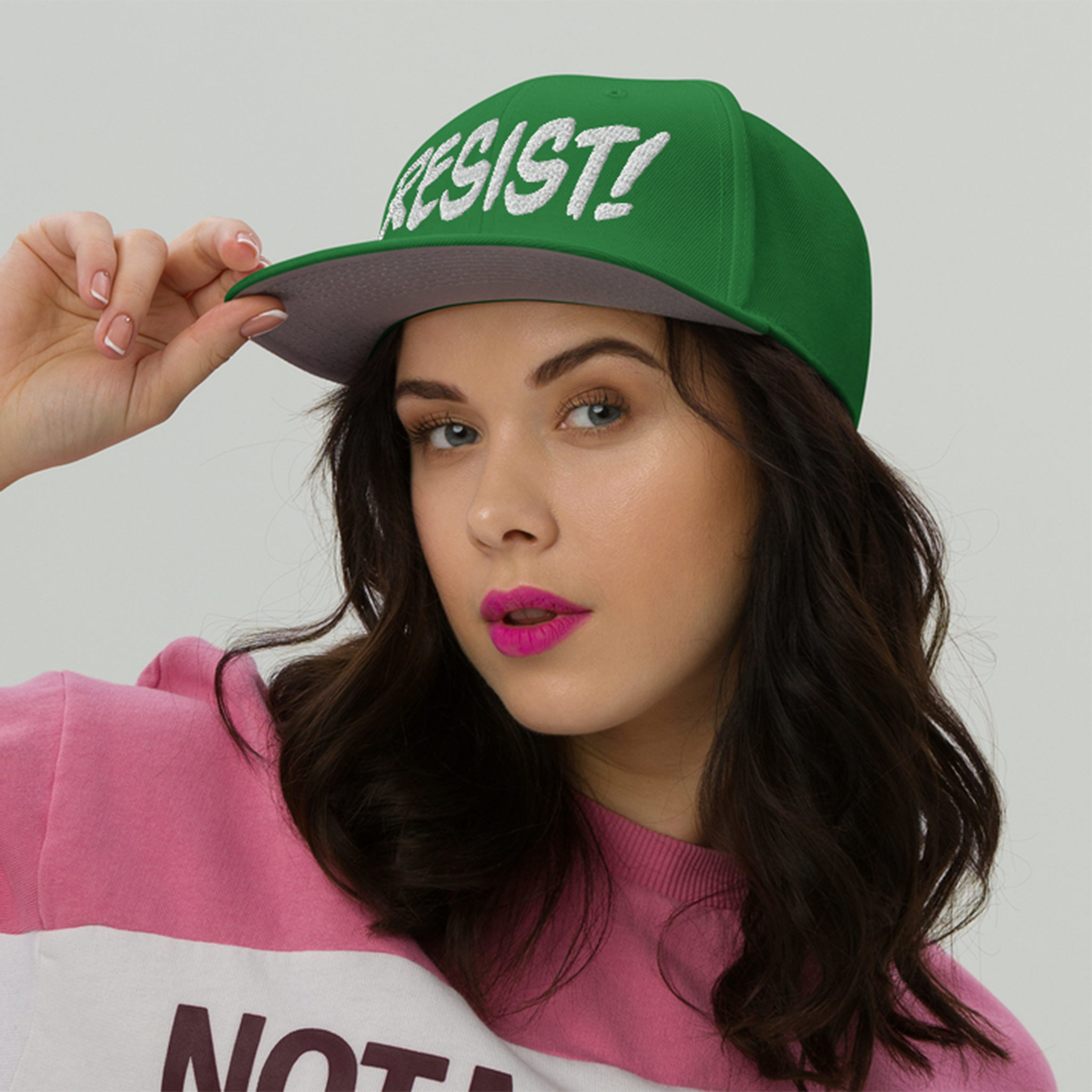 RESIST! SNAPBACK CAP/Kelly green
