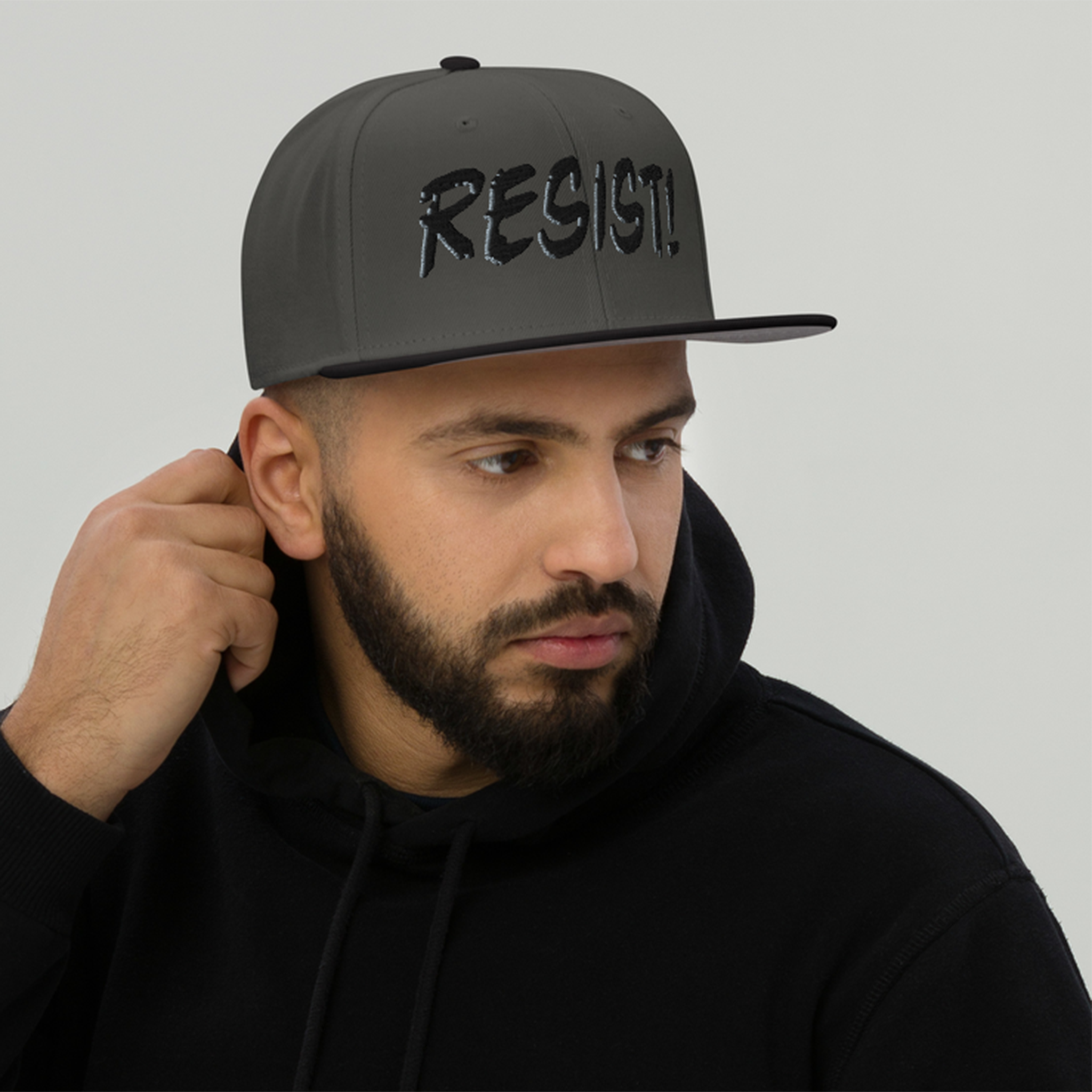 RESIST! SNAPBACK CAP/Black/Charcoal gray/Charcoal gray