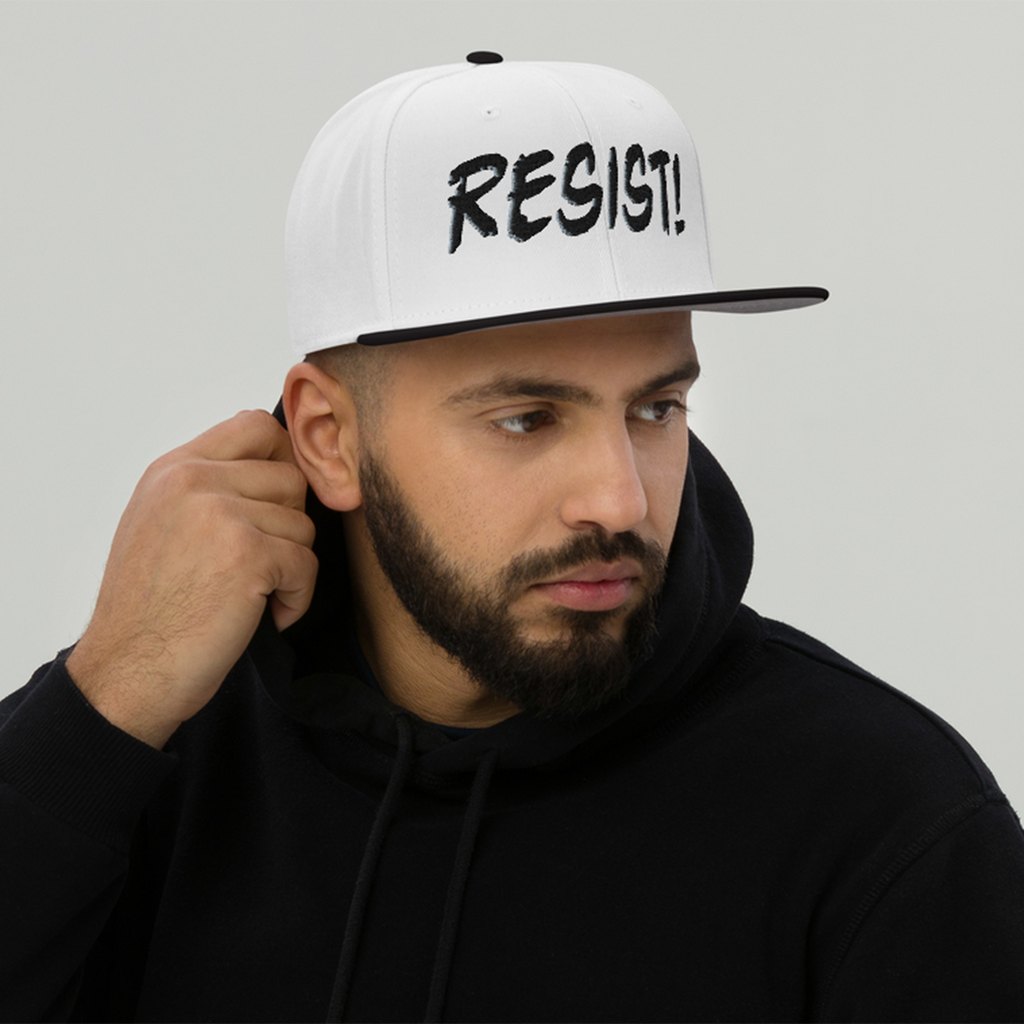RESIST! SNAPBACK CAP/Black/White/White
