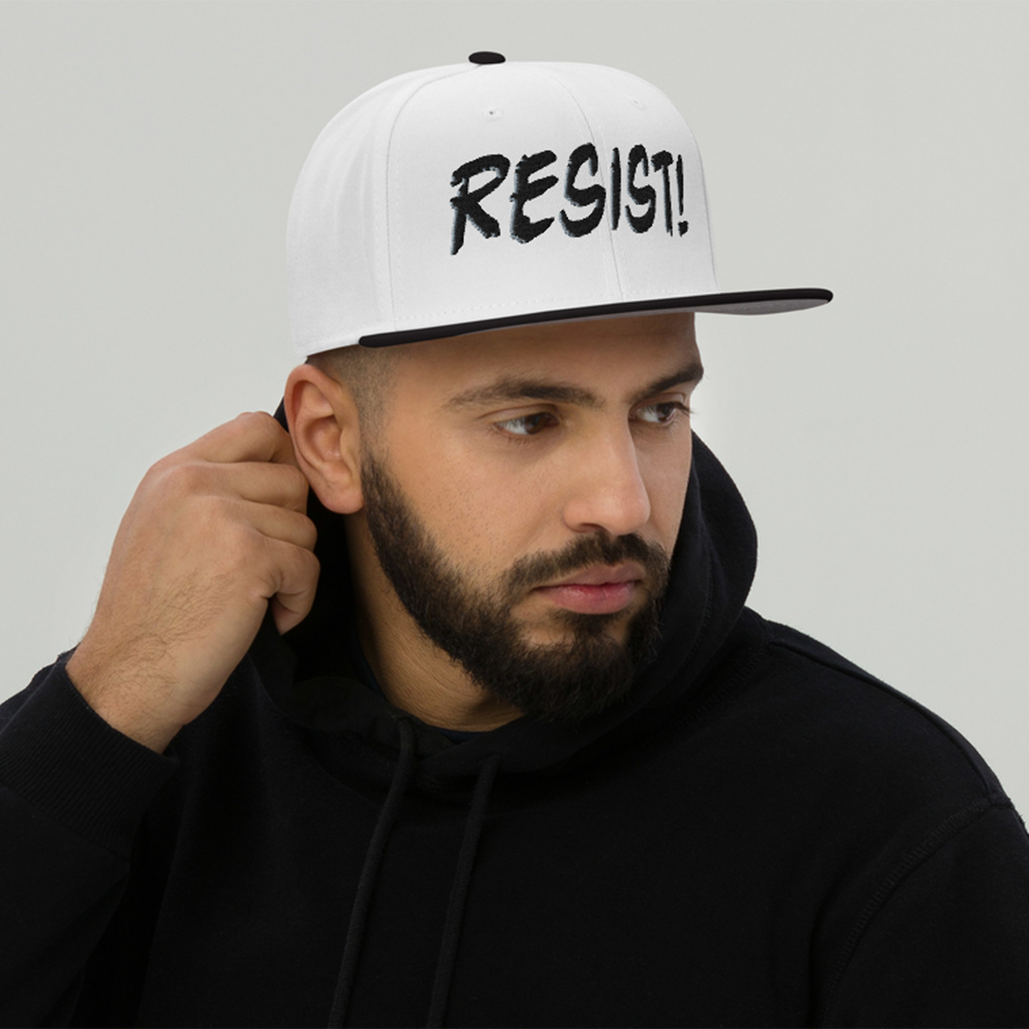 RESIST! SNAPBACK CAP/Black/White/White