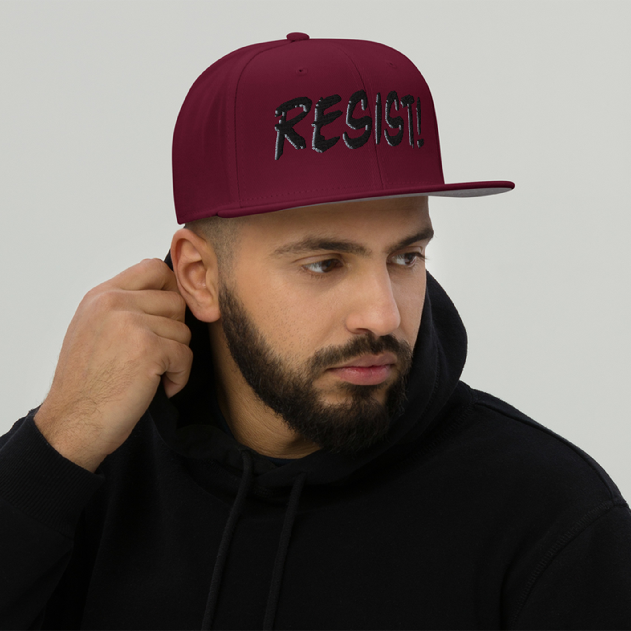RESIST! SNAPBACK CAP/Burgundy maroon