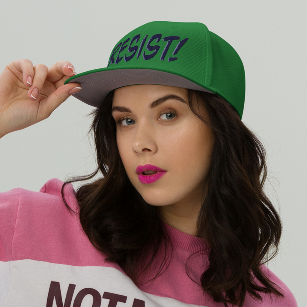 RESIST! SNAPBACK CAP/Kelly green
