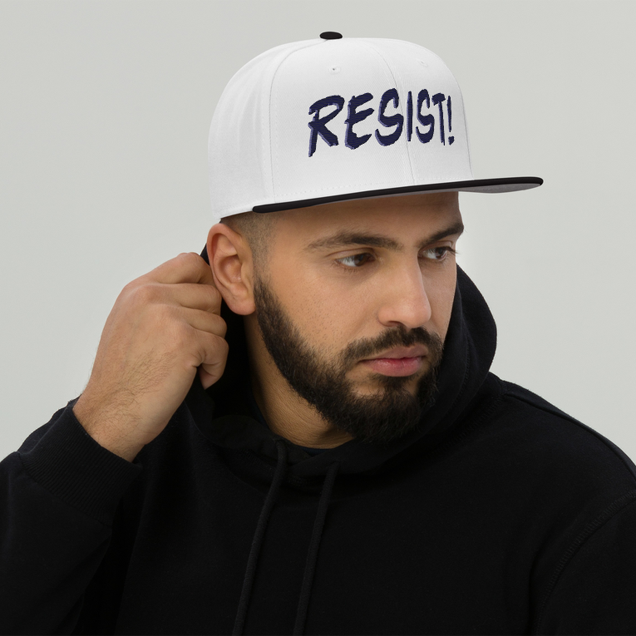 RESIST! SNAPBACK CAP/Black/White/White
