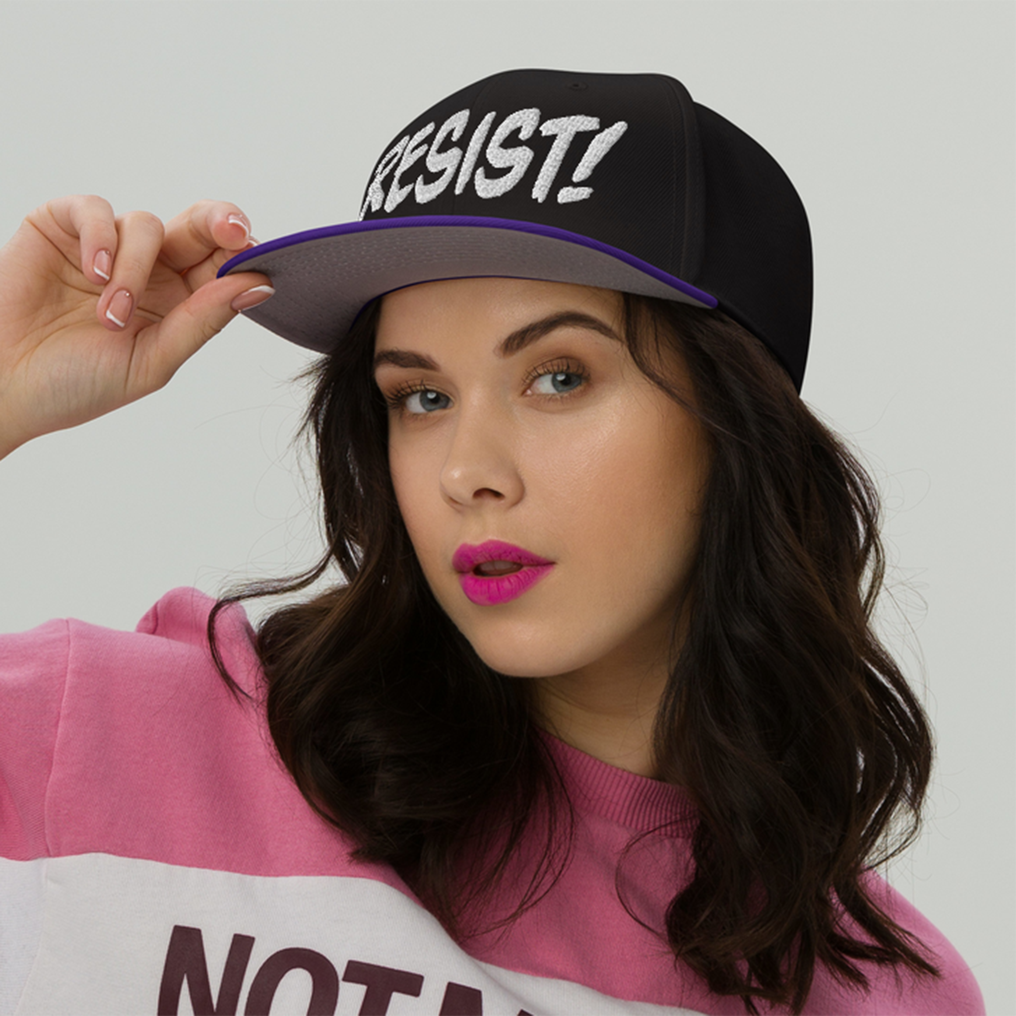 RESIST! SNAPBACK CAP/Purple/Black/Black