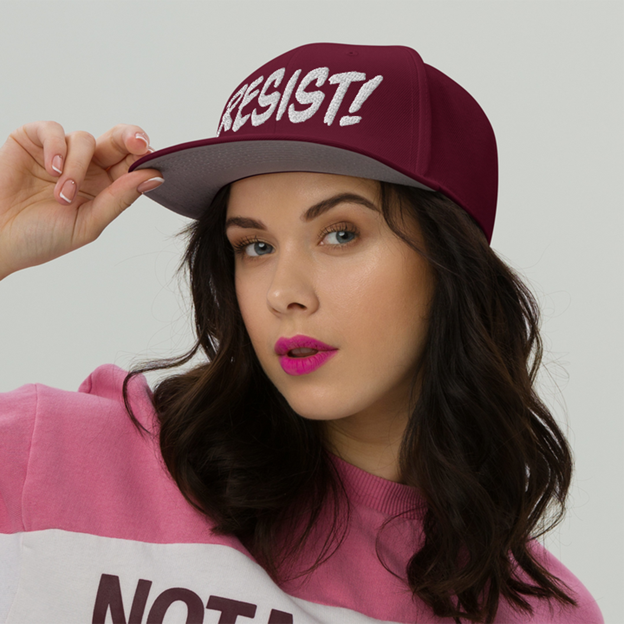RESIST! SNAPBACK CAP/Burgundy maroon