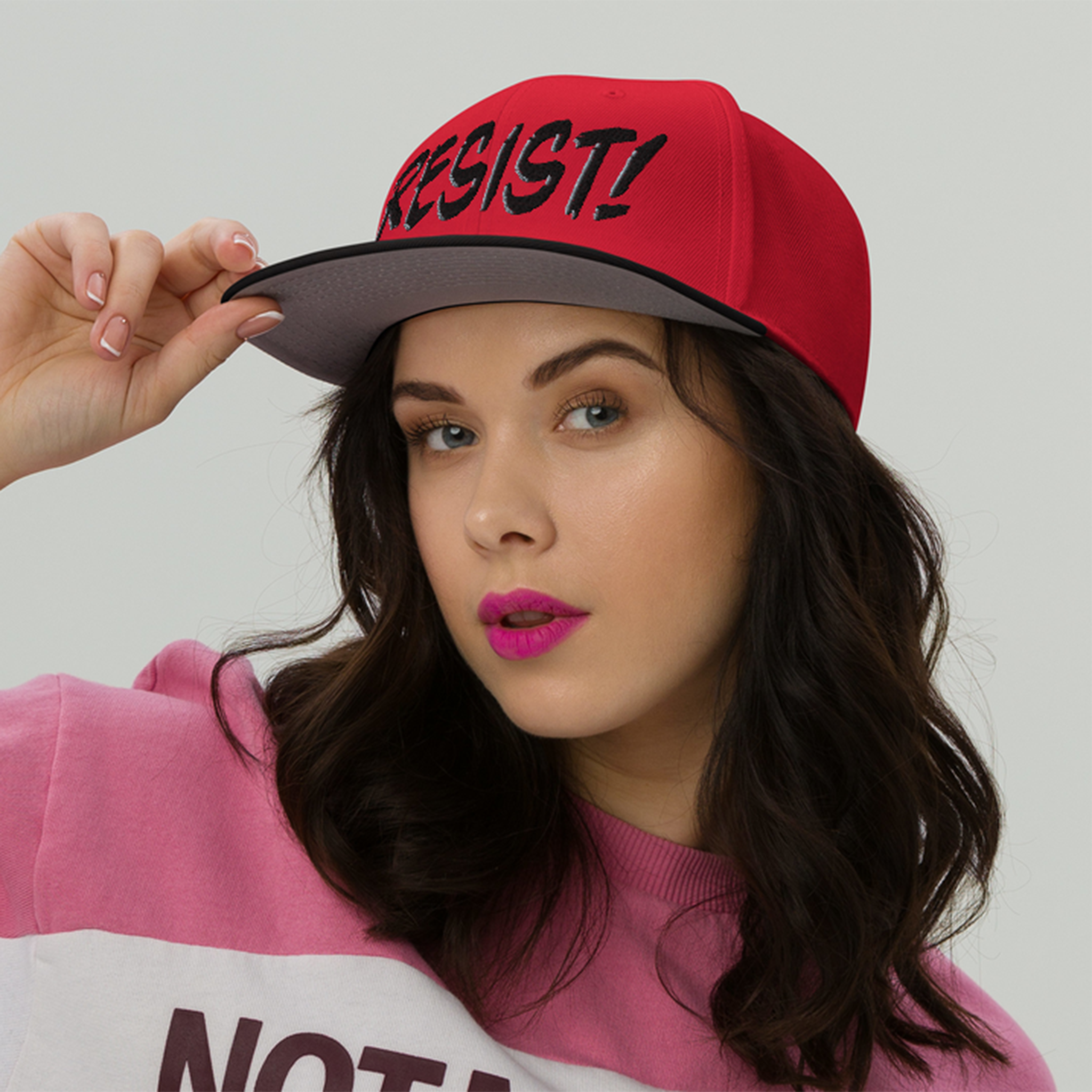 RESIST! SNAPBACK CAP/Black/Red/Red