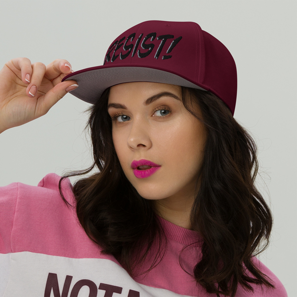 RESIST! SNAPBACK CAP/Burgundy maroon