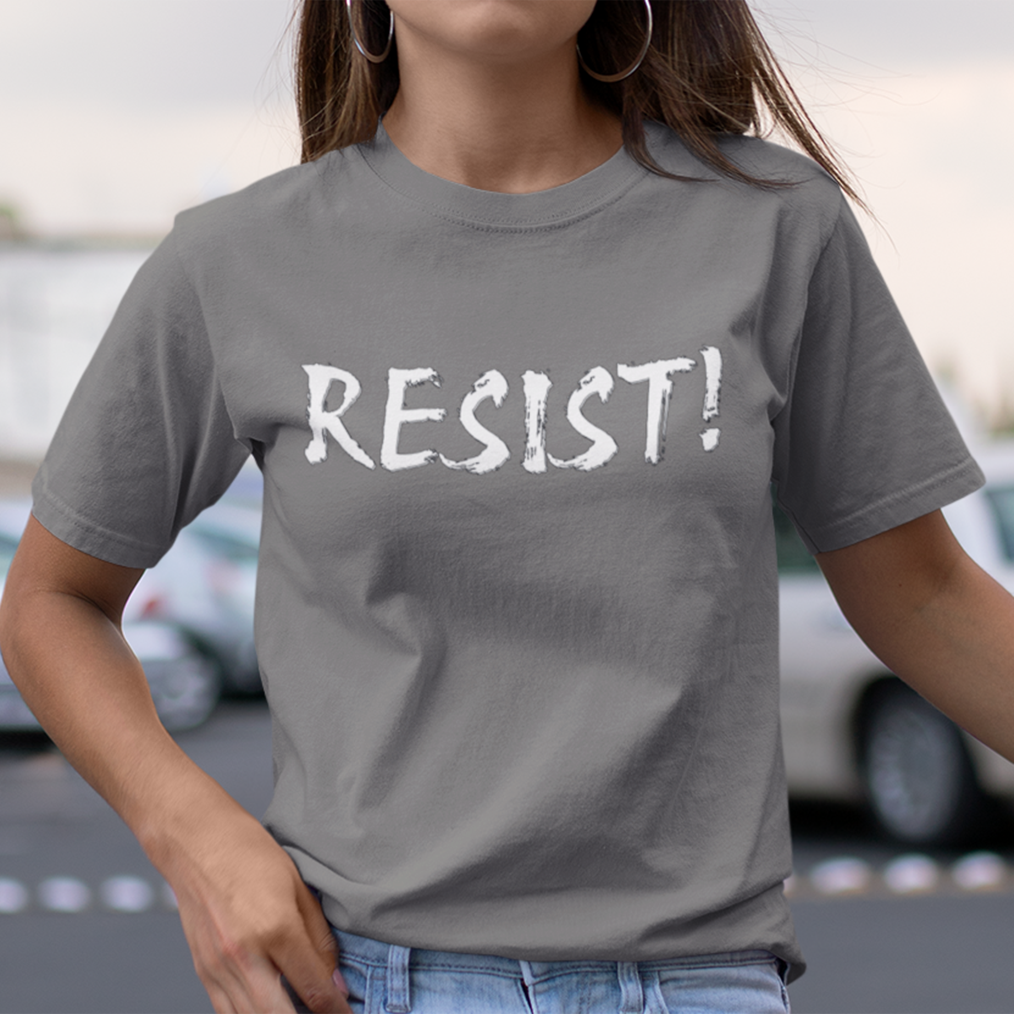 RESIST WHITE T-SHIRT/ASPHALT