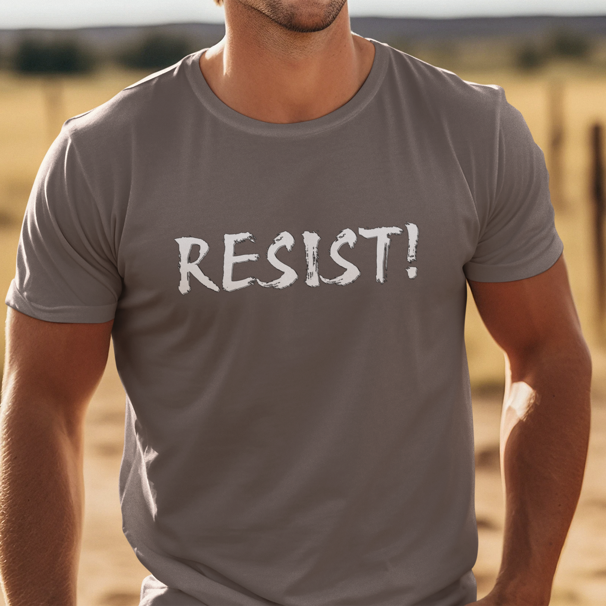 RESIST T-SHIRT/BROWN