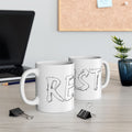 RESIST WHITE CERAMIC MUG/WHITE