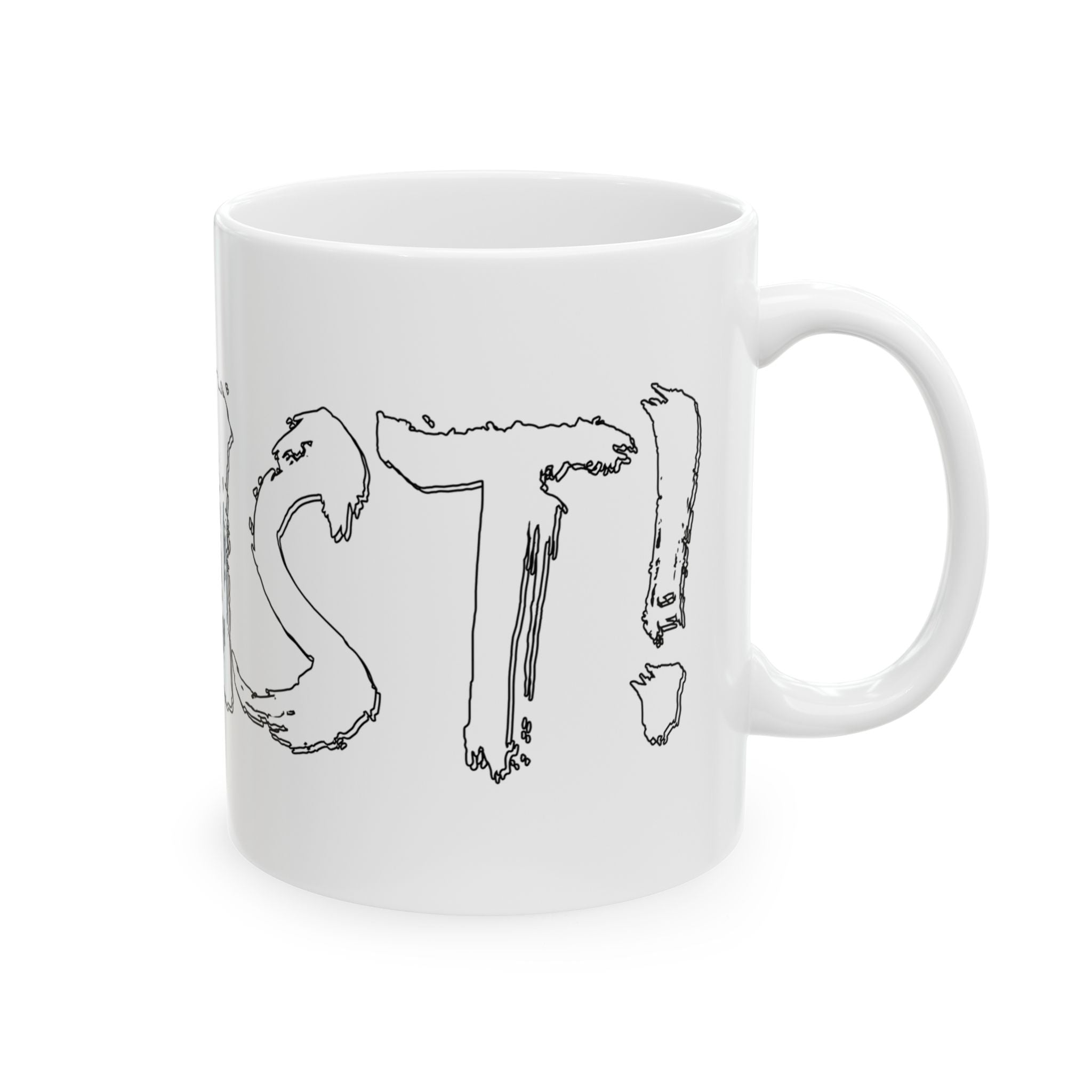 RESIST WHITE CERAMIC MUG/WHITE