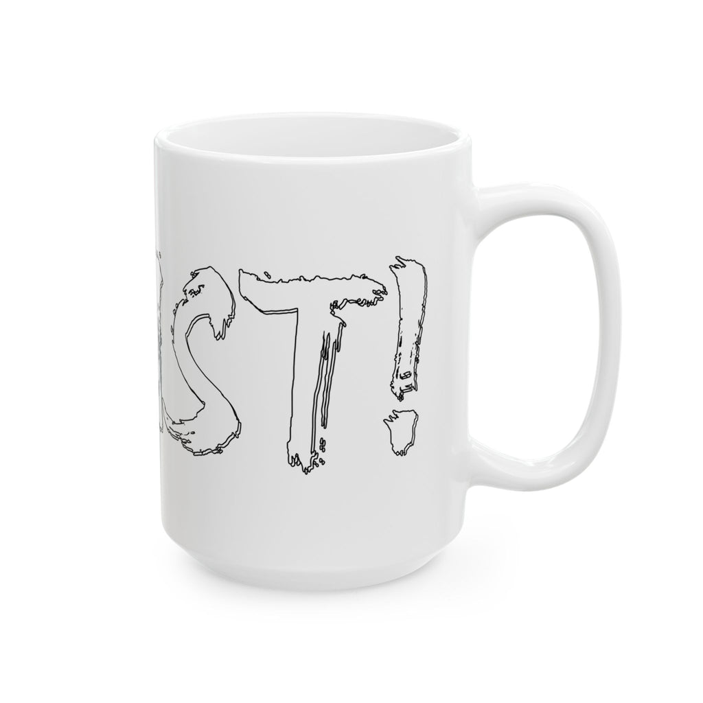 RESIST WHITE CERAMIC MUG/WHITE