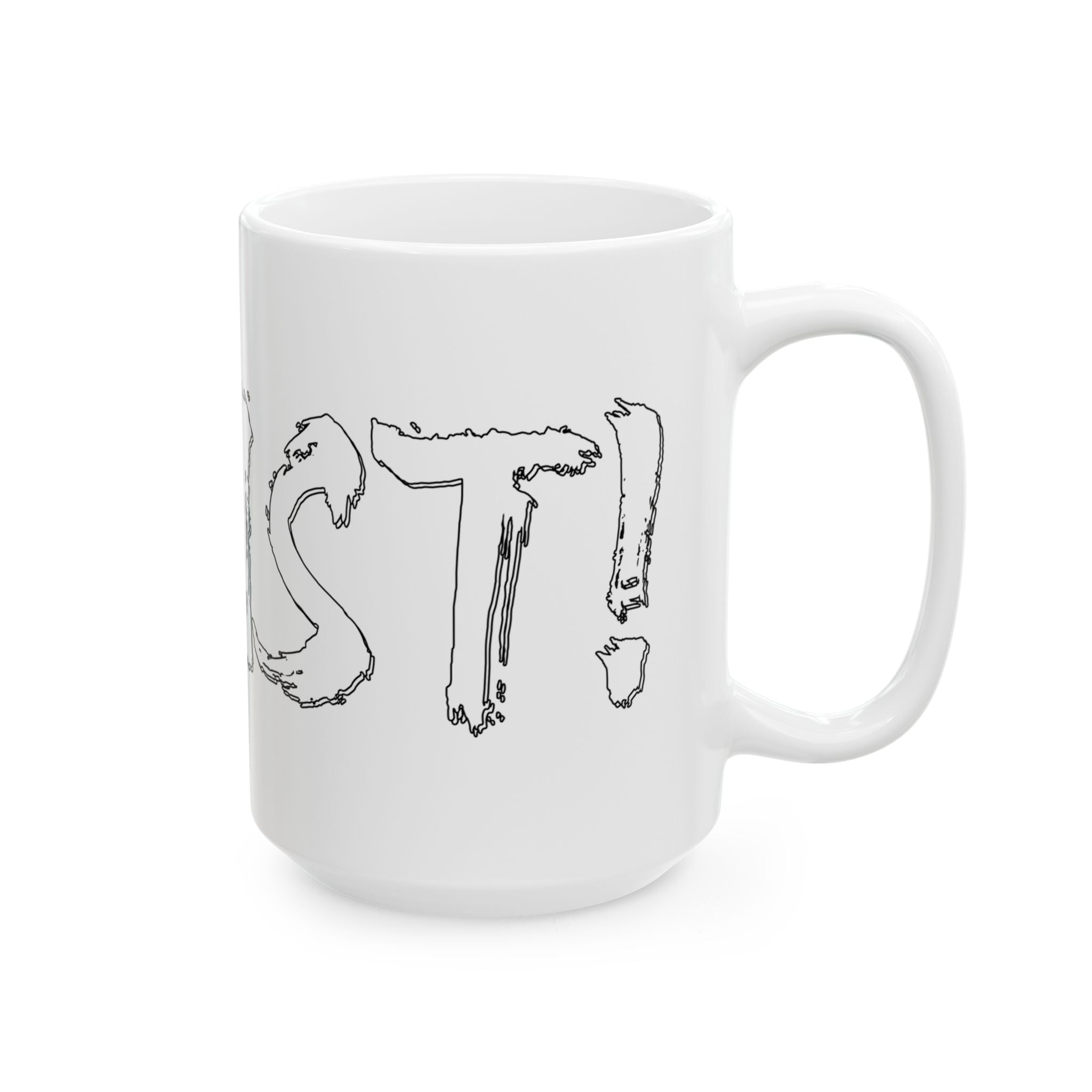 RESIST WHITE CERAMIC MUG/WHITE
