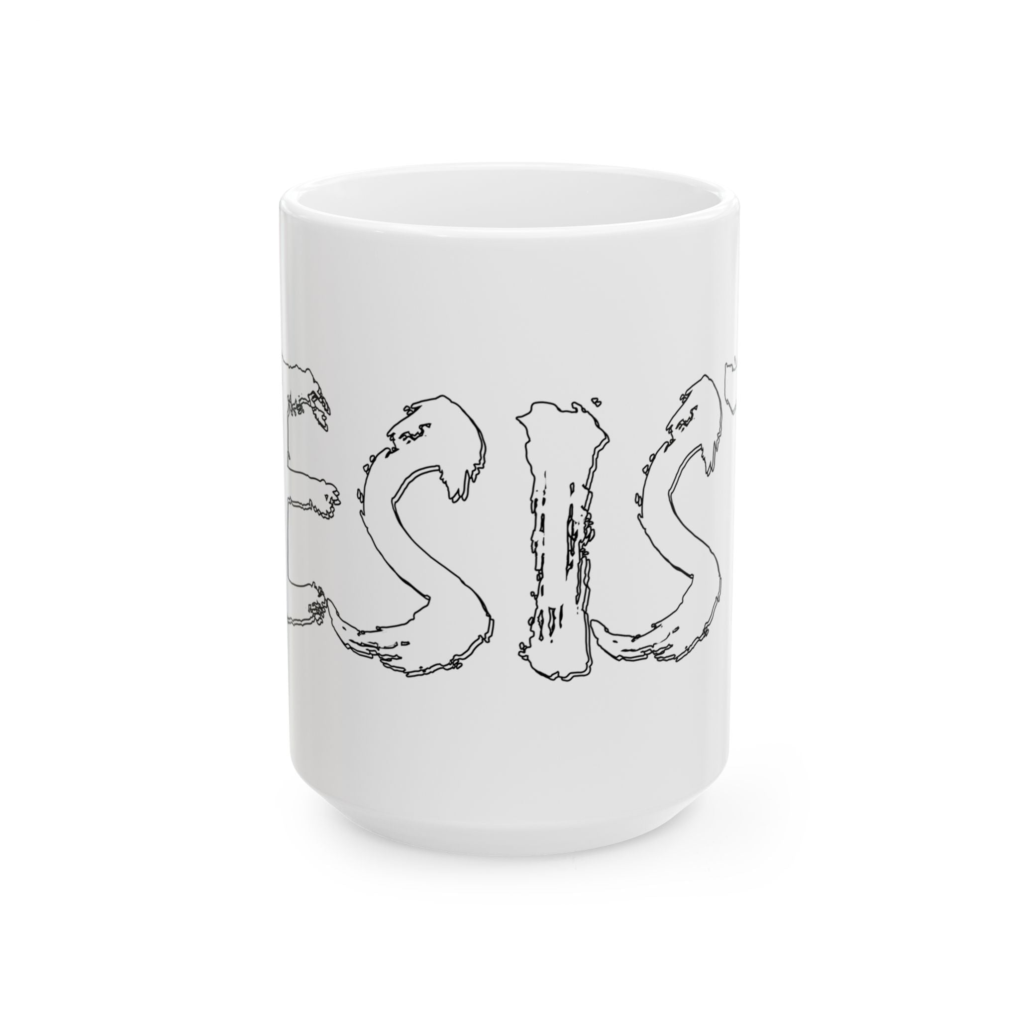 RESIST WHITE CERAMIC MUG/WHITE