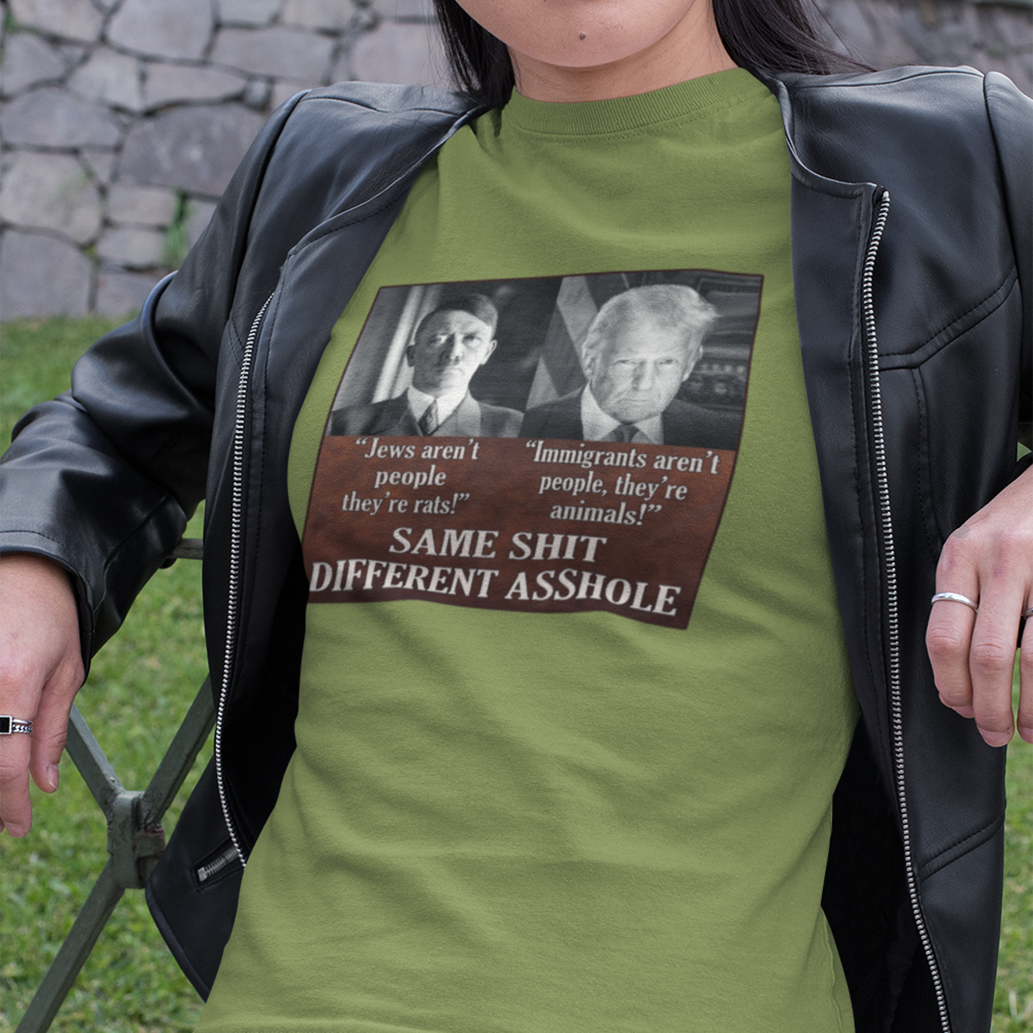 SAME SHIT T-SHIRT/HEATHER GREEN