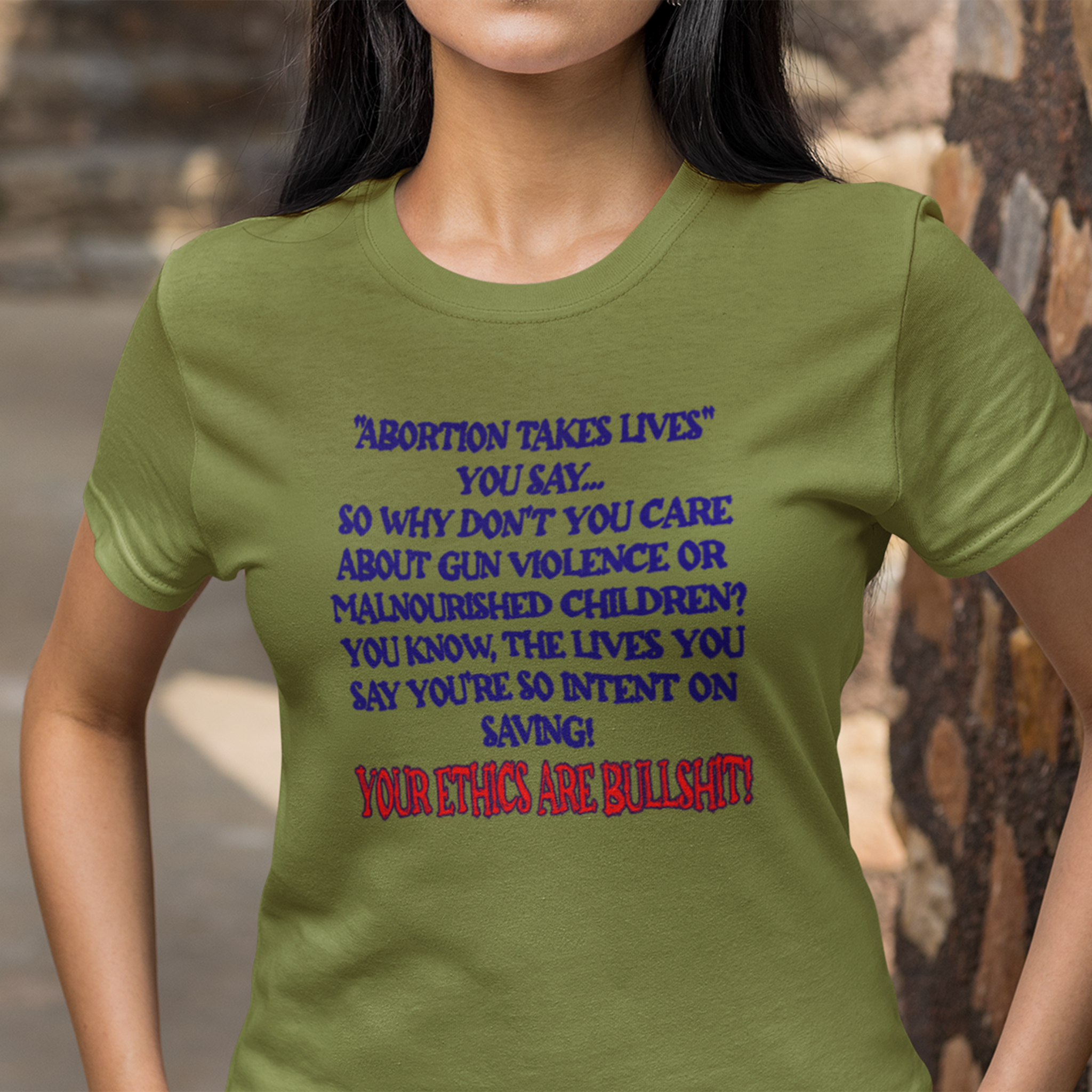 SAVING LIVES T-SHIRT/HEATHER GREEN