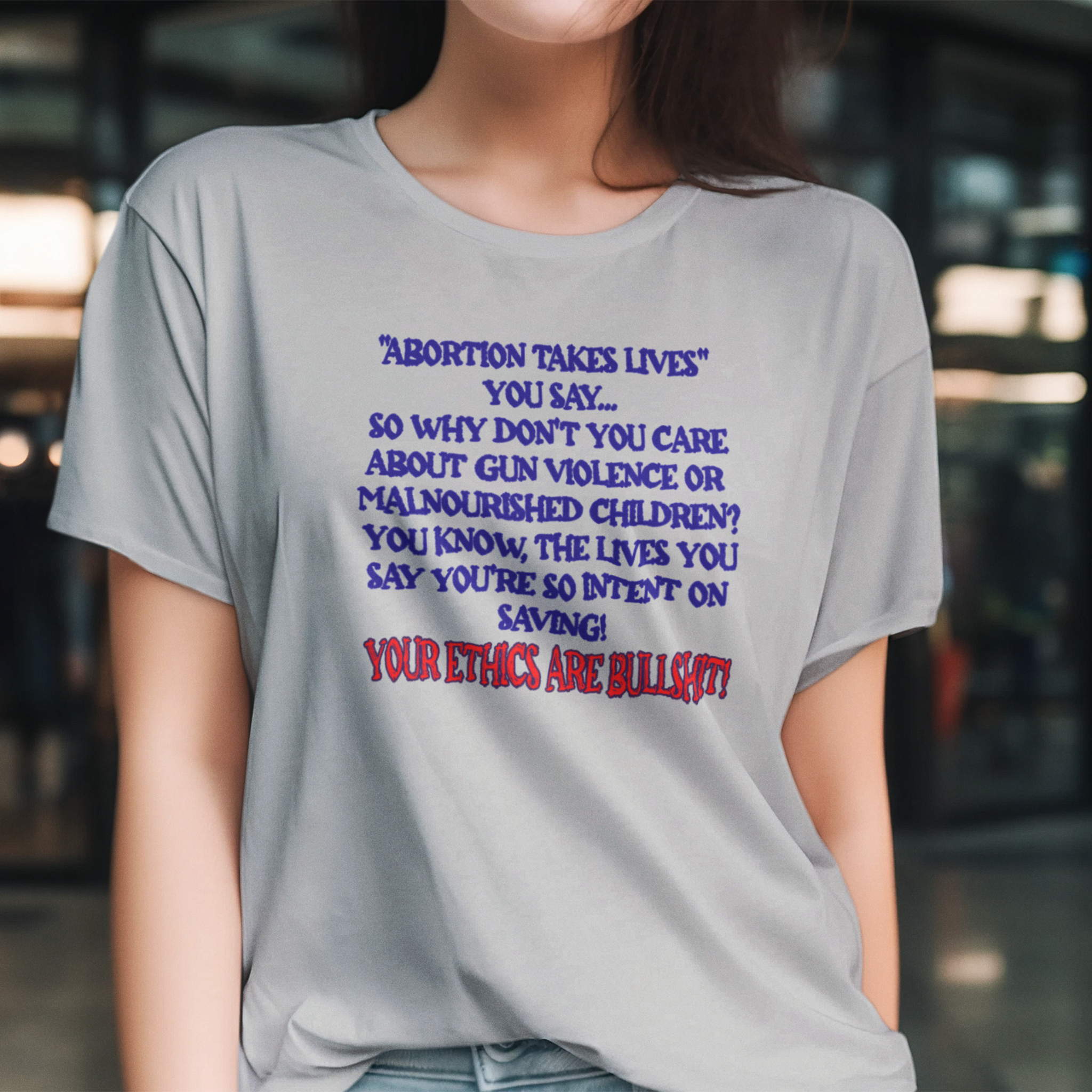 SAVING LIVES T-SHIRT/SILVER