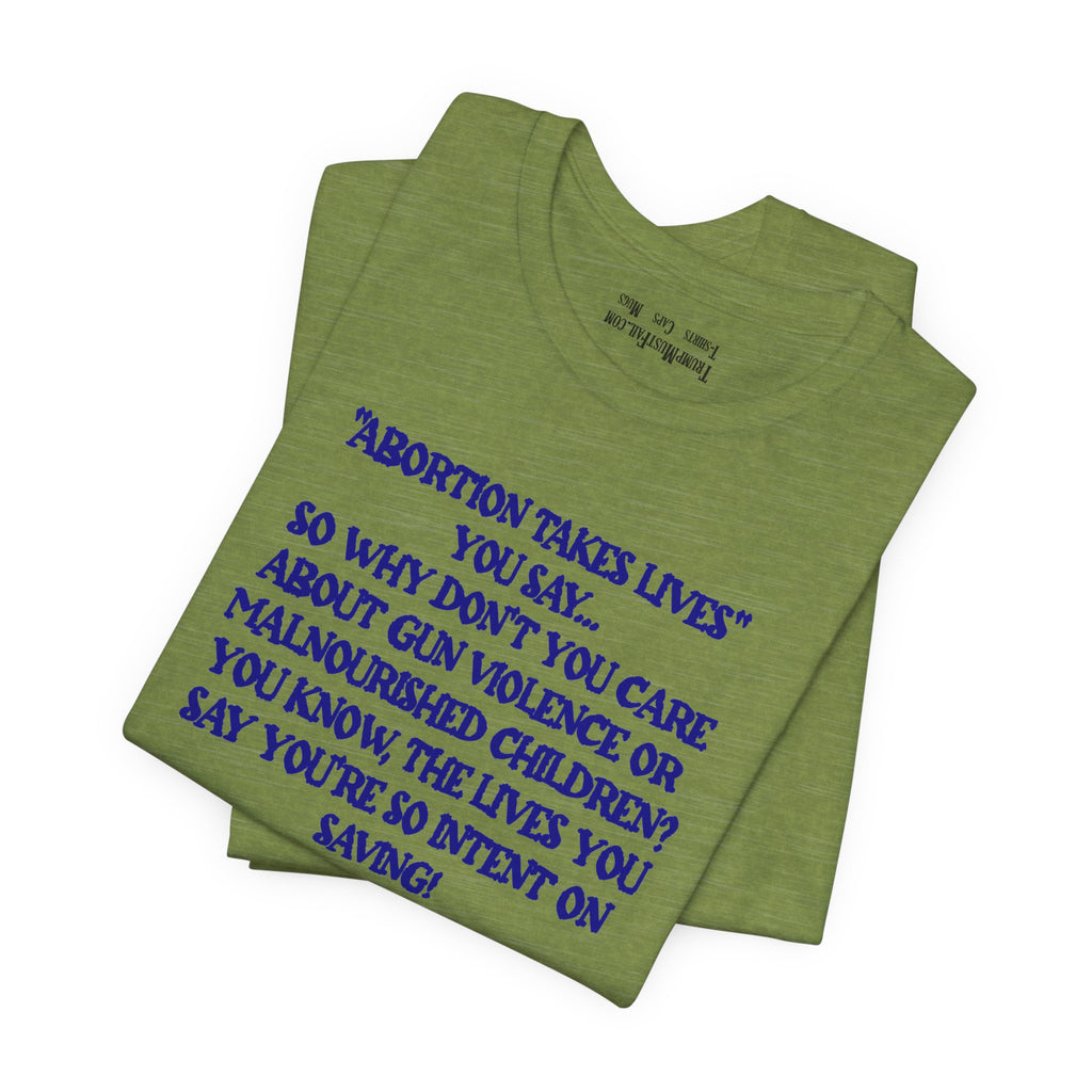 SAVING LIVES T-SHIRT/HEATHER GREEN