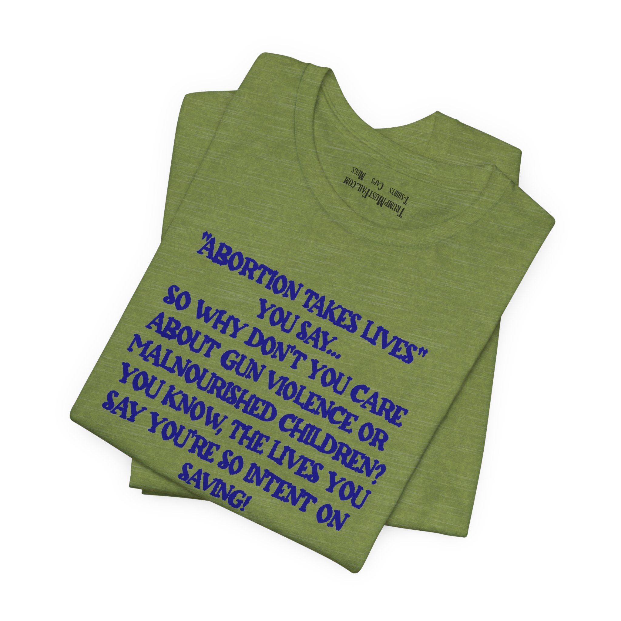 SAVING LIVES T-SHIRT/HEATHER GREEN