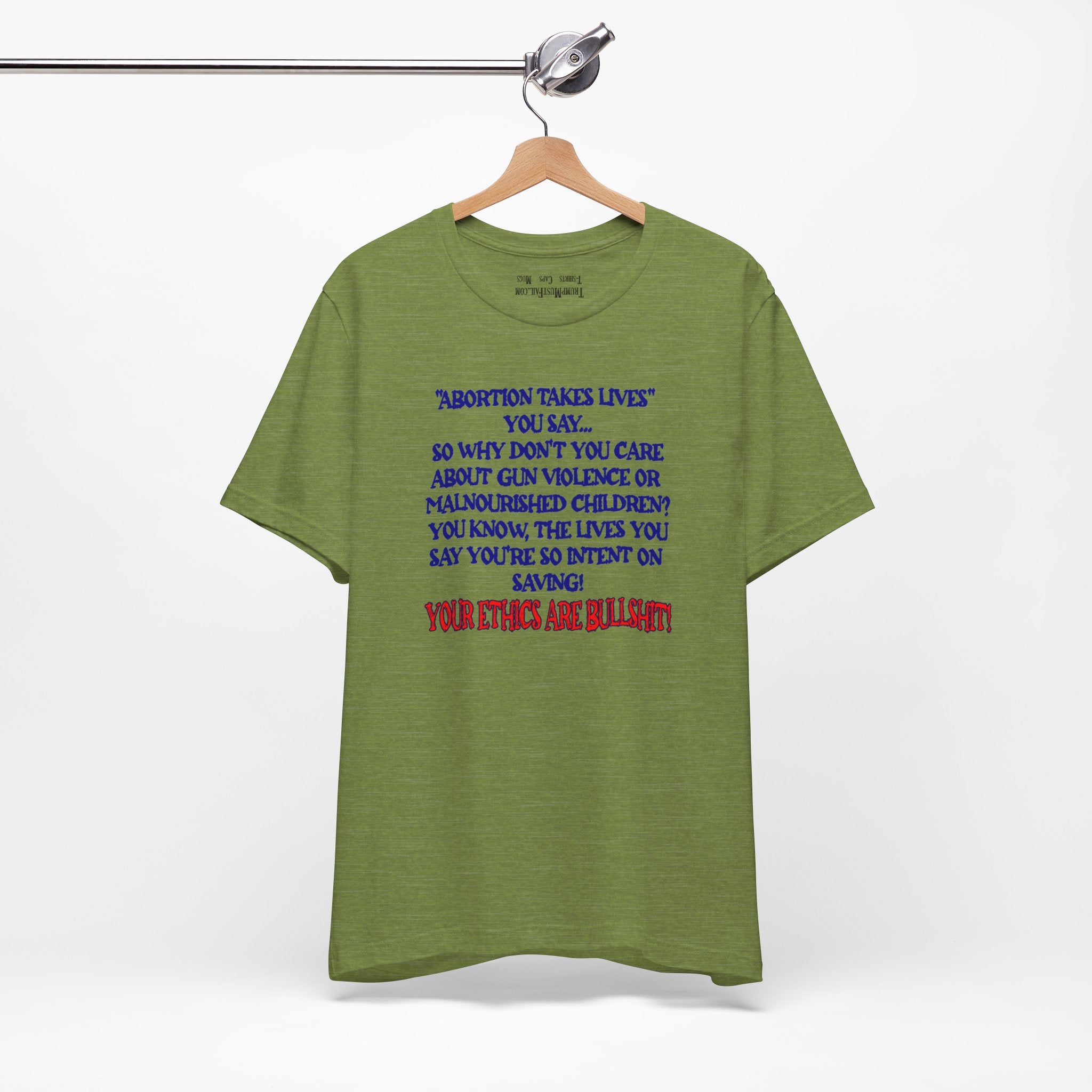 SAVING LIVES T-SHIRT/HEATHER GREEN