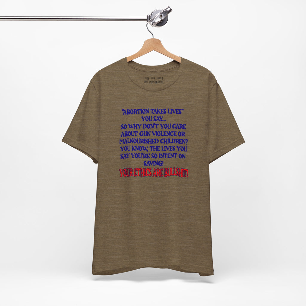 SAVING LIVES T-SHIRT/HEATHER OLIVE