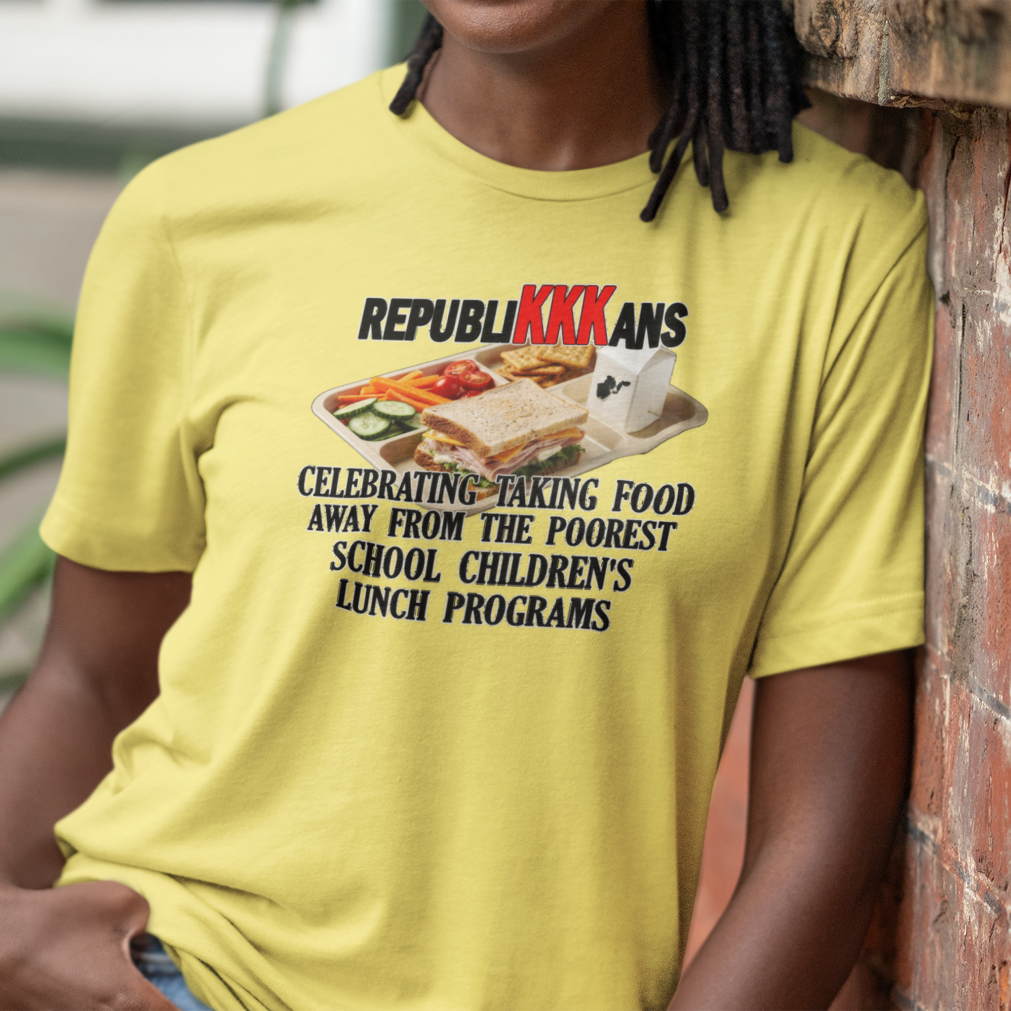 SCHOOL LUNCH T-SHIRT/YELLOW