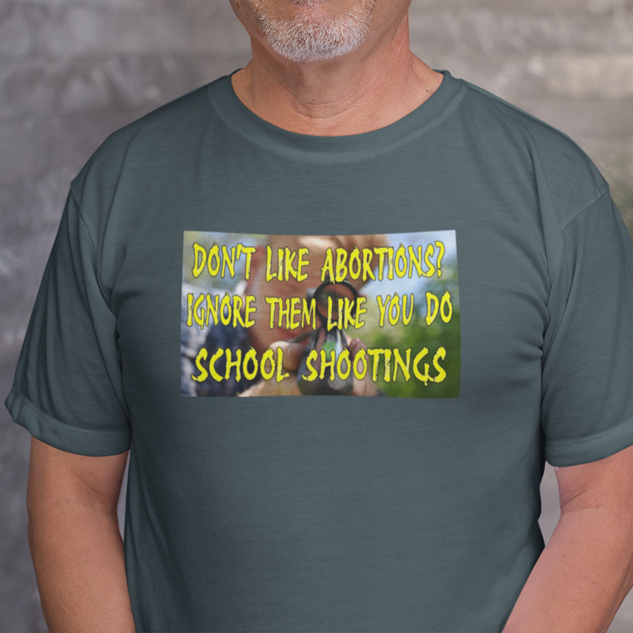 SCHOOL SHOOTINGS T-SHIRT/DARK GREY