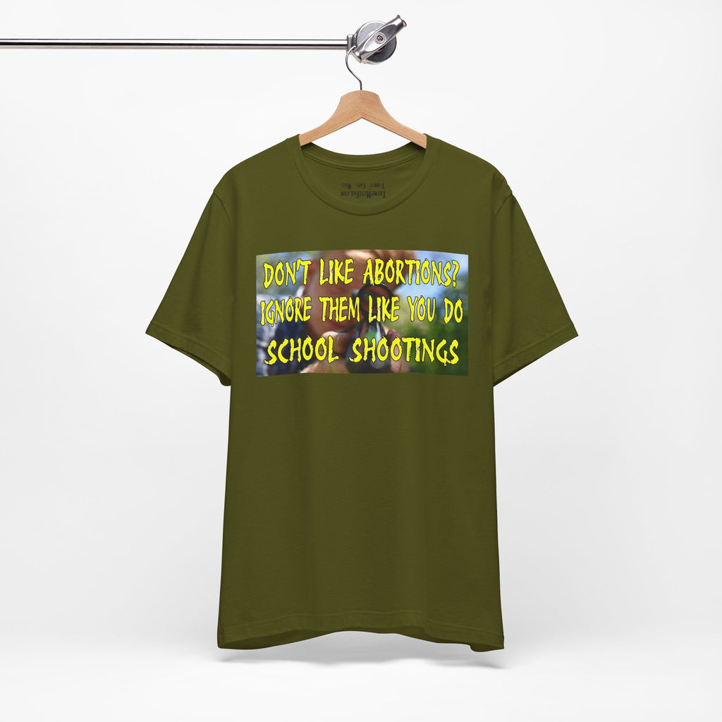 SCHOOL SHOOTINGS T-SHIRT/OLIVE