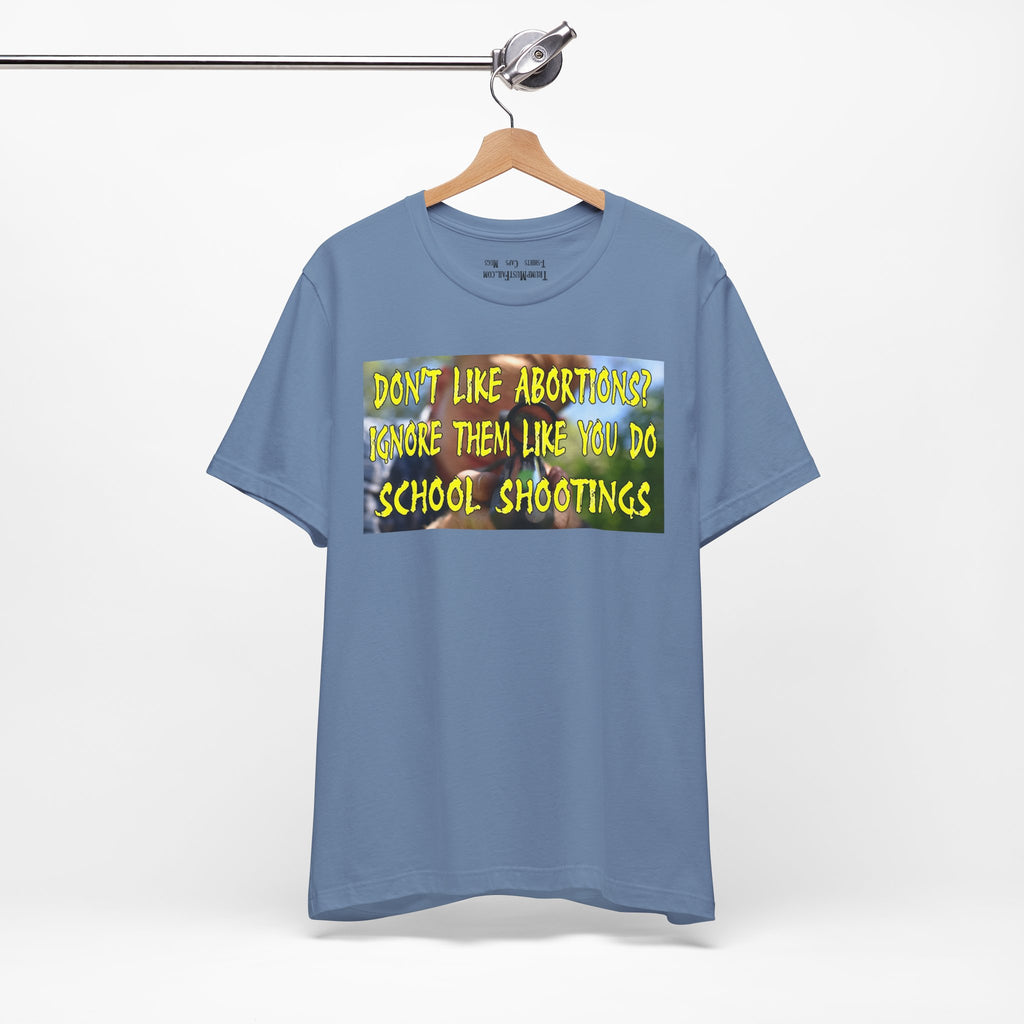 SCHOOL SHOOTINGS T-SHIRT/STEEL BLUE