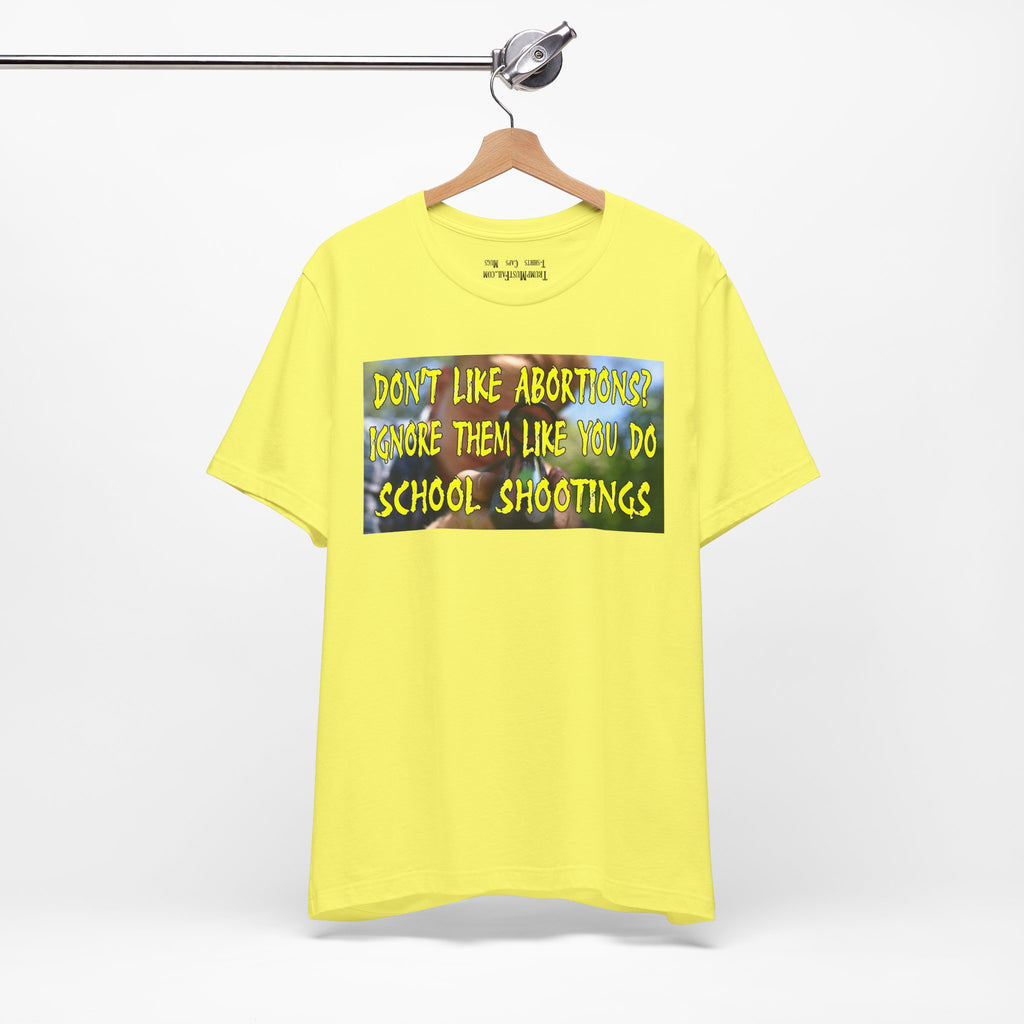 SCHOOL SHOOTINGS T-SHIRT/YELLOW
